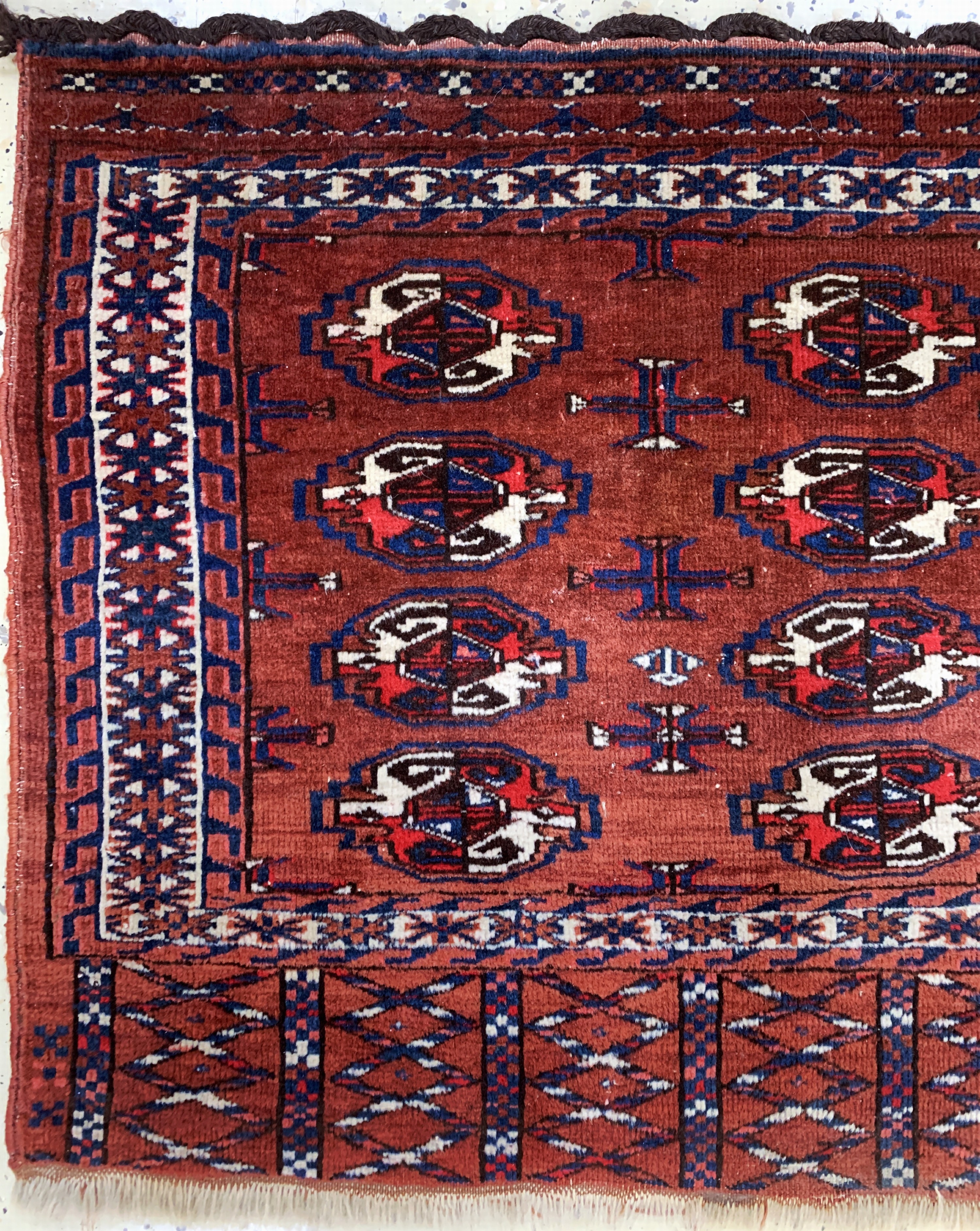 Detail a: Tekke Tschowal, Turkmenistan, Anfang 20.Jhd, Wolle auf Wolle, ca. 125 x 70 cm, EHZ:2