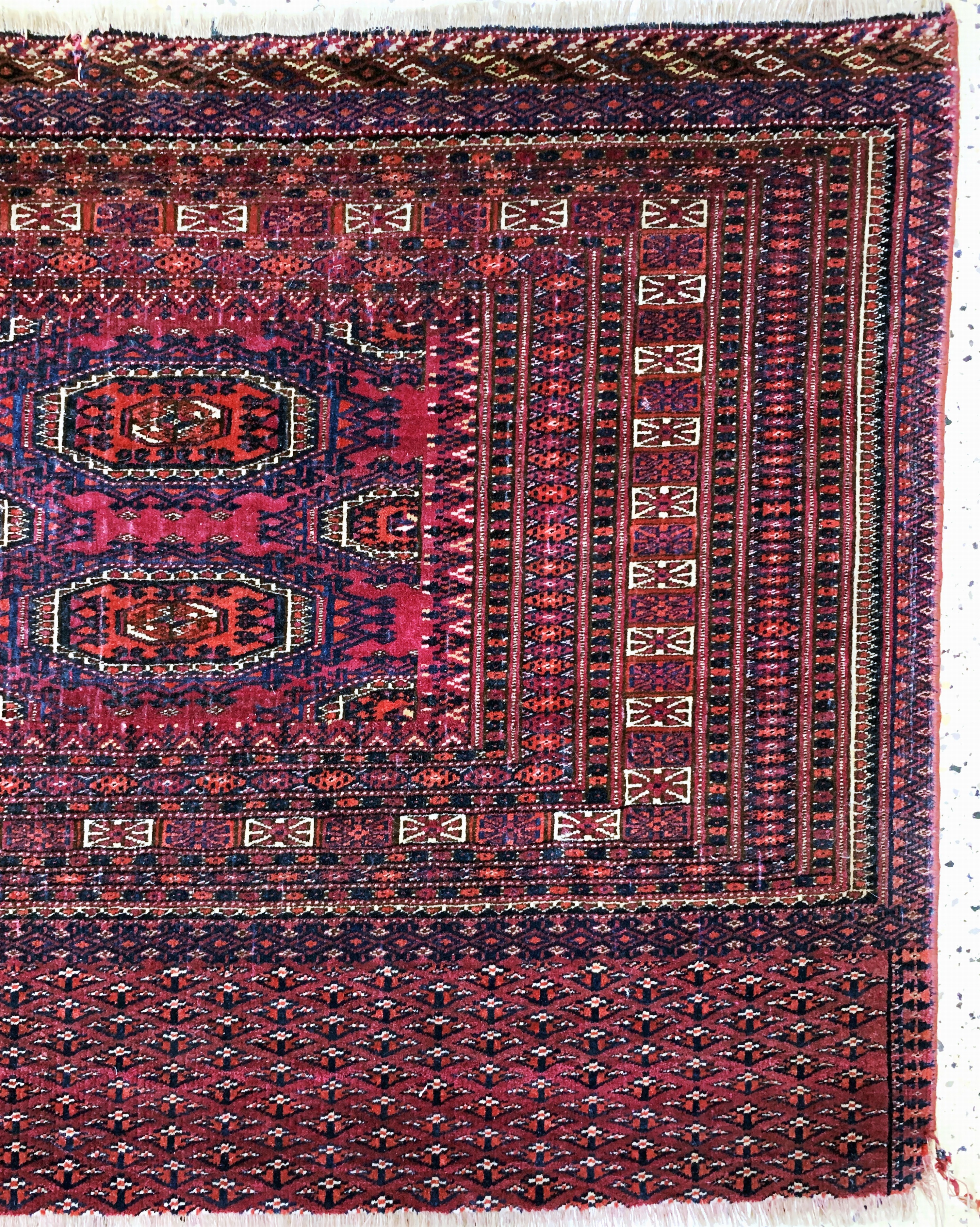 Detail a: Tekke Tschowal, Turkmenistan, um 1900, Wolle auf Wolle, ca. 160 x 72 cm, EHZ: 3