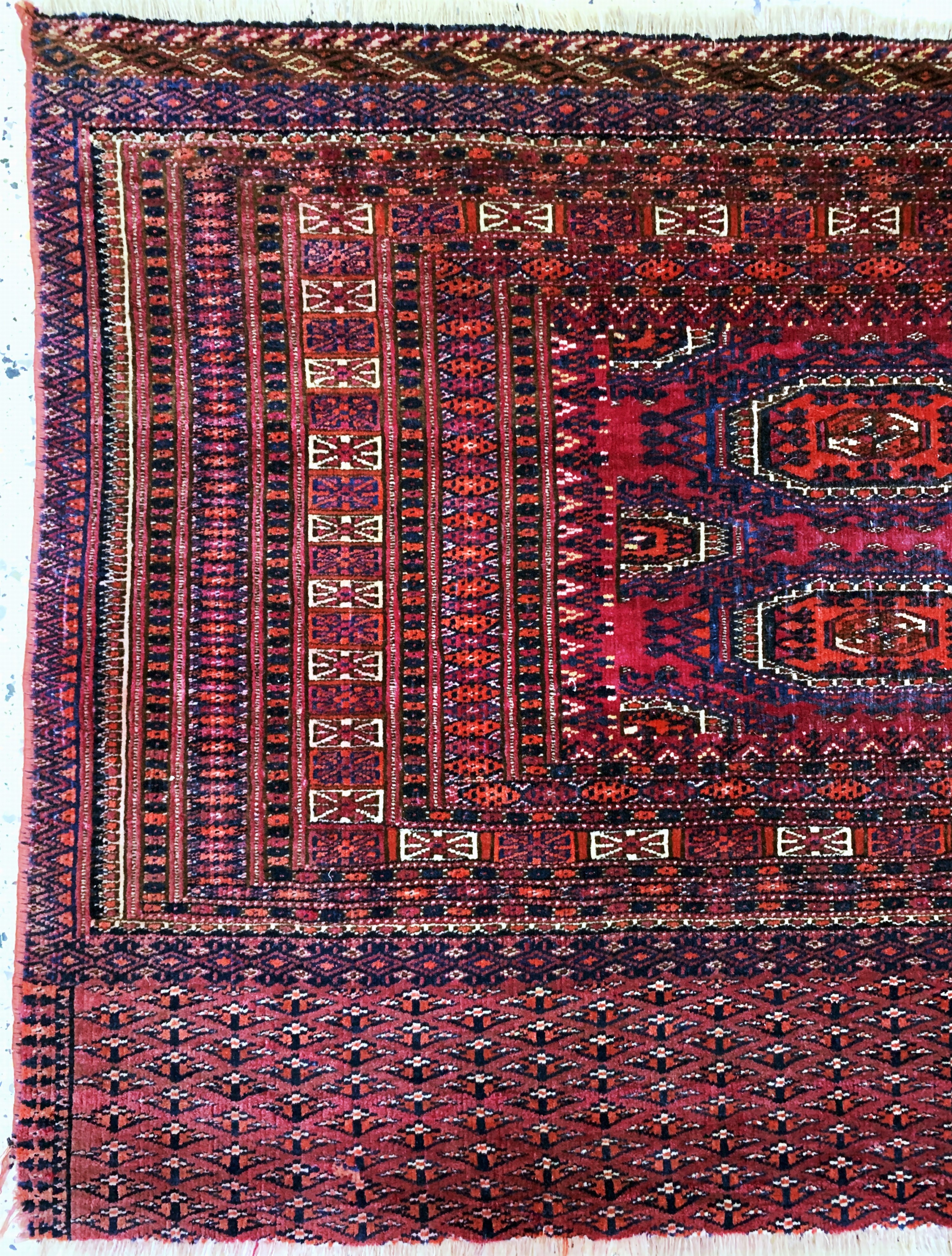 Detail c: Tekke Tschowal, Turkmenistan, um 1900, Wolle auf Wolle, ca. 160 x 72 cm, EHZ: 3