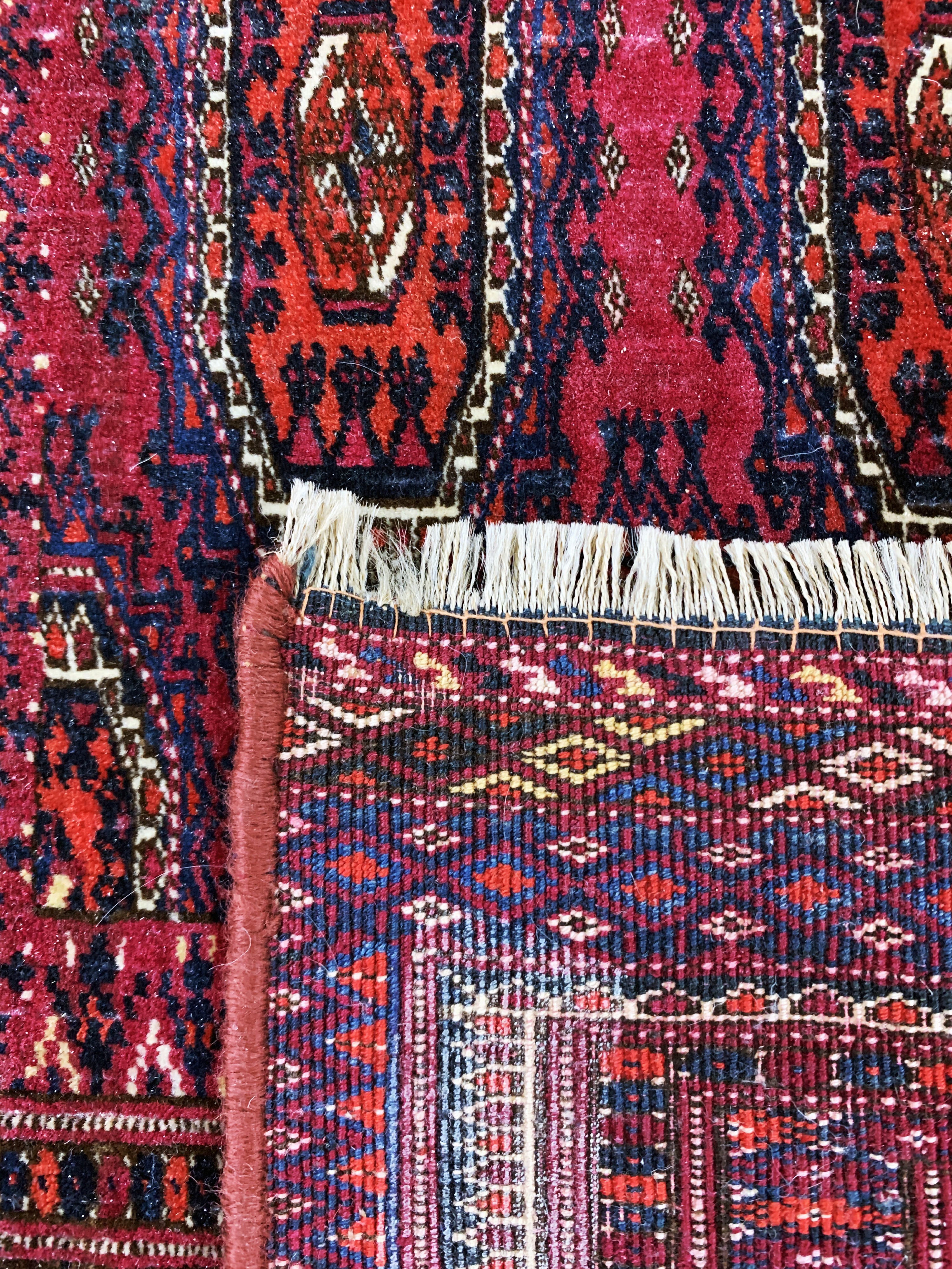 Detail e: Tekke Tschowal, Turkmenistan, um 1900, Wolle auf Wolle, ca. 160 x 72 cm, EHZ: 3