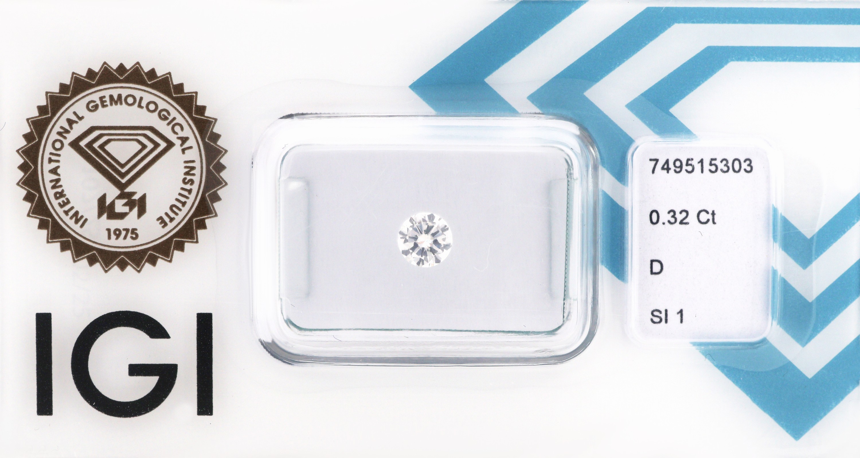 Image 27049330 - Loser Brillant, 0.32 ct hochfeines Weiß (D)/ si1, eingeschweißt, IGI-Expertise ...
