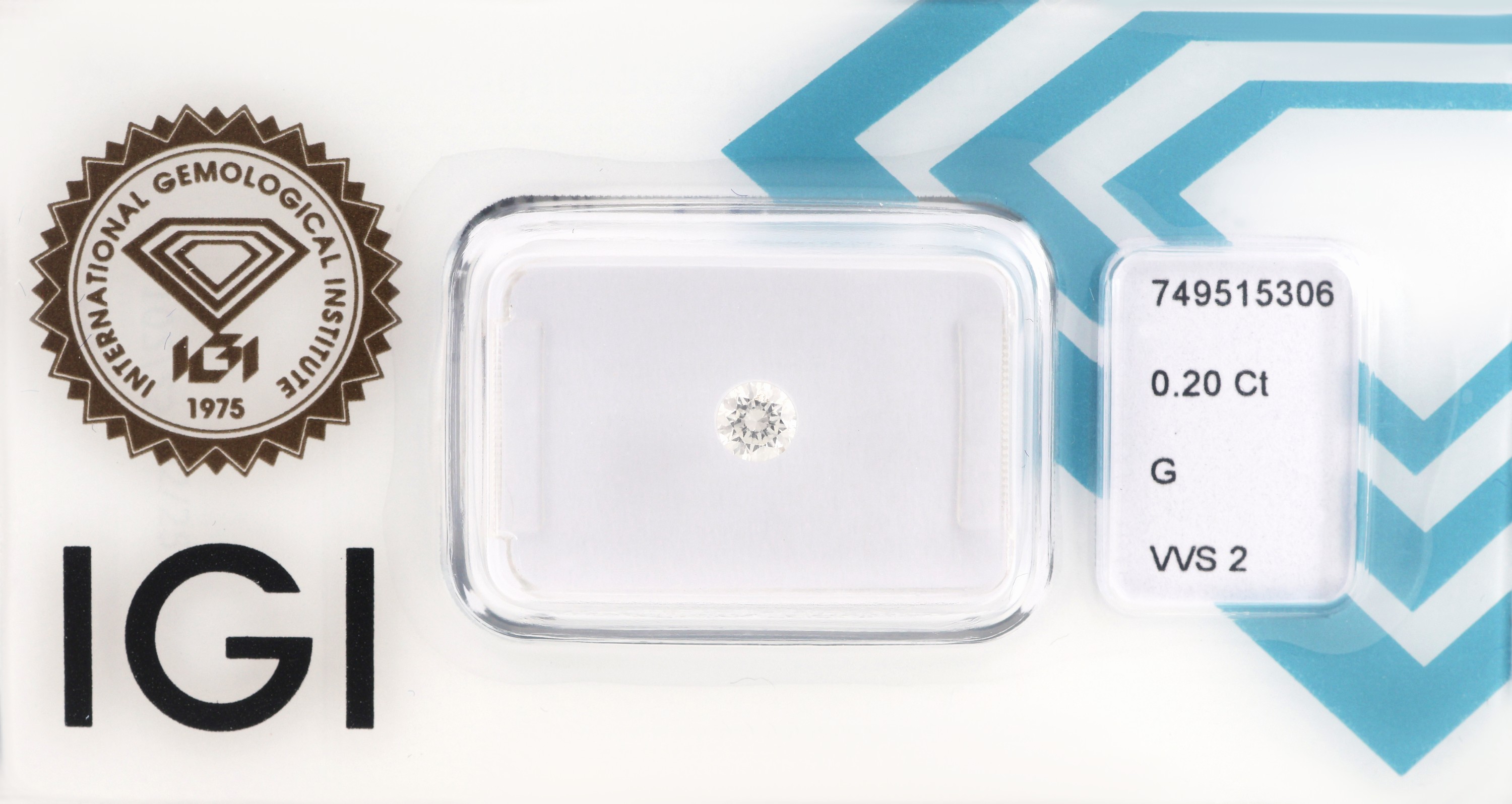 Image 27049339 - Loser Brillant, 0.20 ct feines Weiß(G)/vvs2, eingeschweißt, IGI-Expertise Schätzpreis: ...