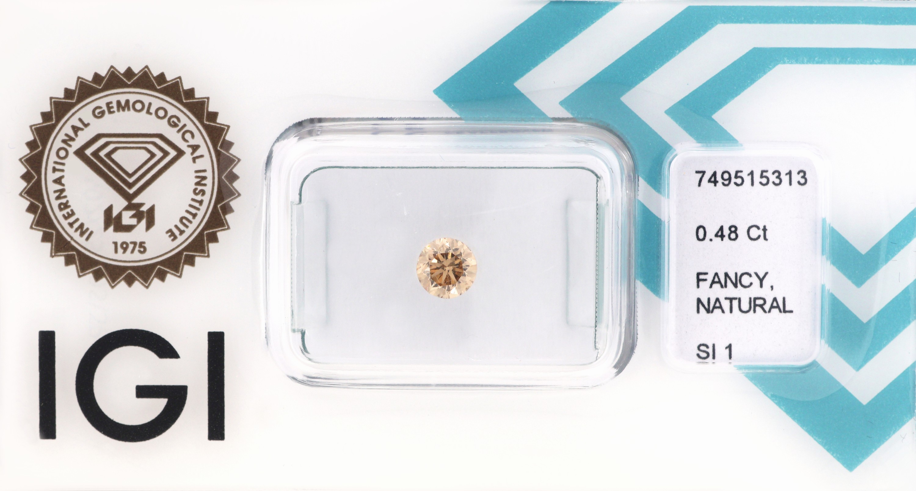 Image 27049346 - Loser Brillant, 0.48 ct Natural Fancy Light Yellowish Brown/si1, eingeschweißt, IGI ...