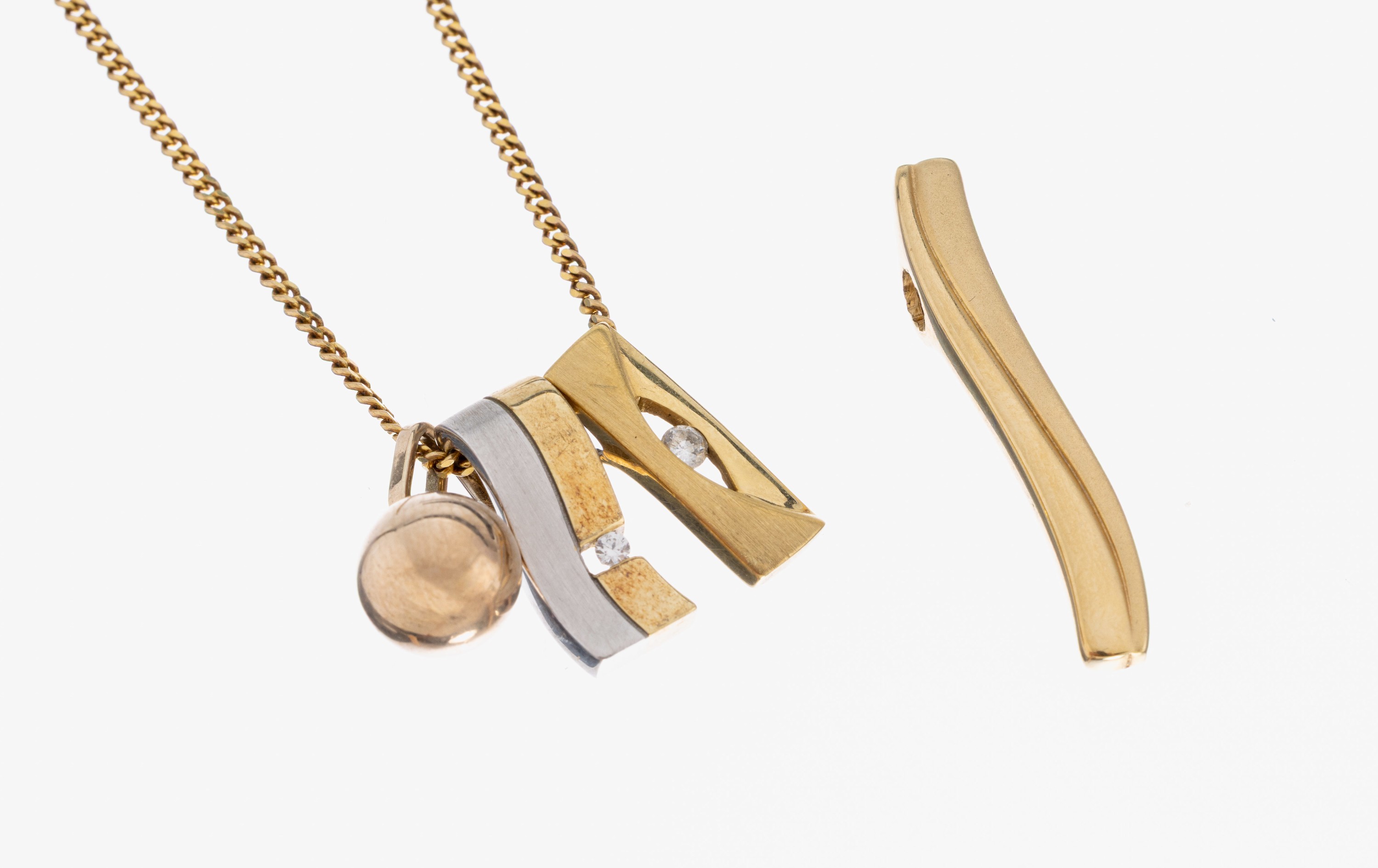 Image 27049360 - 8 kt Gold Konvolut, GG 333/000, best. aus: 1 Kette, L. ca. 62 cm, Federringschließe, ...