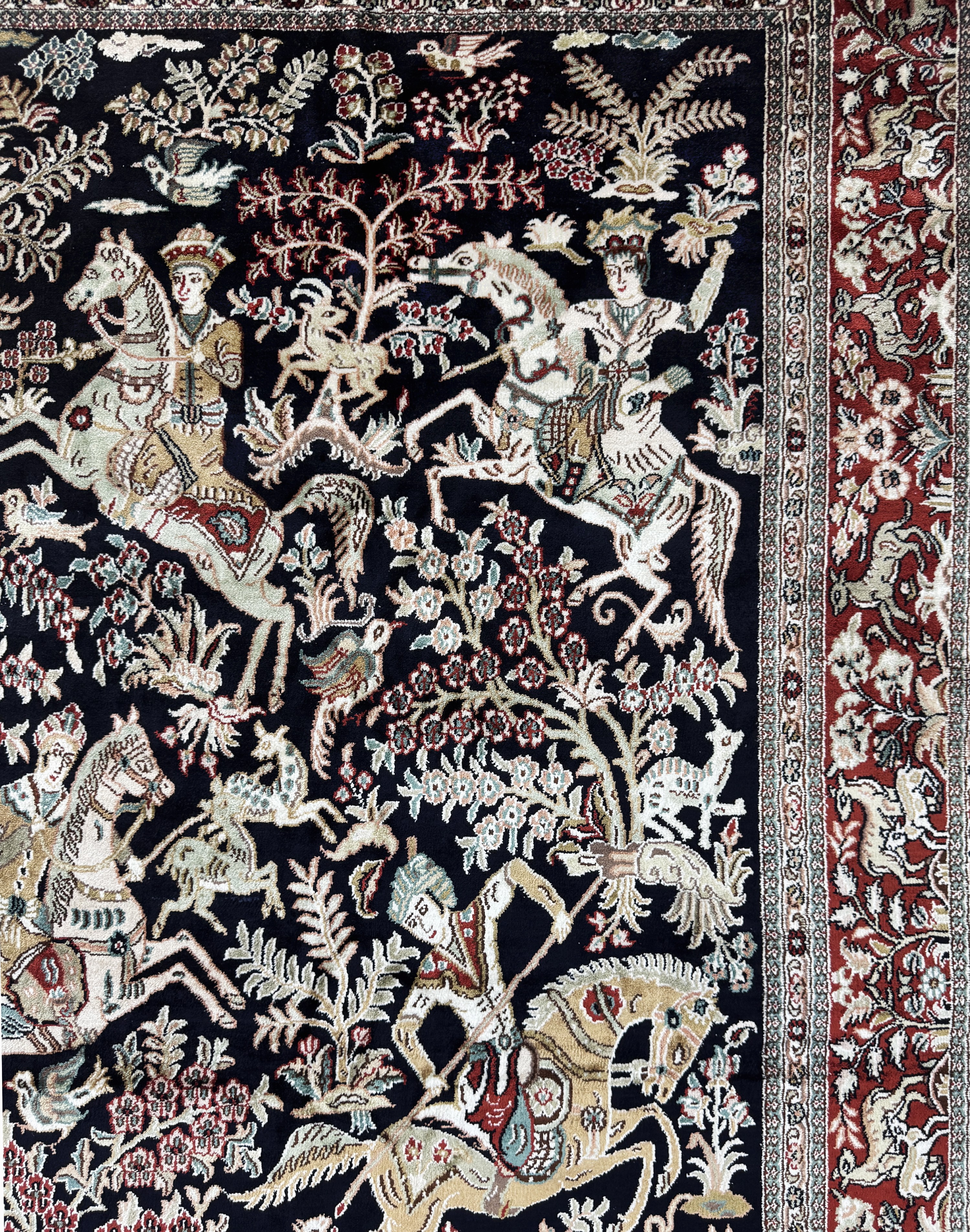 Detail b: Ghom Seide fein, China, Ende 20.Jhd, reine Naturseide, ca. 157 x 93 cm, ca. 1,0 Mio. Kn/qm, EHZ: 1-2