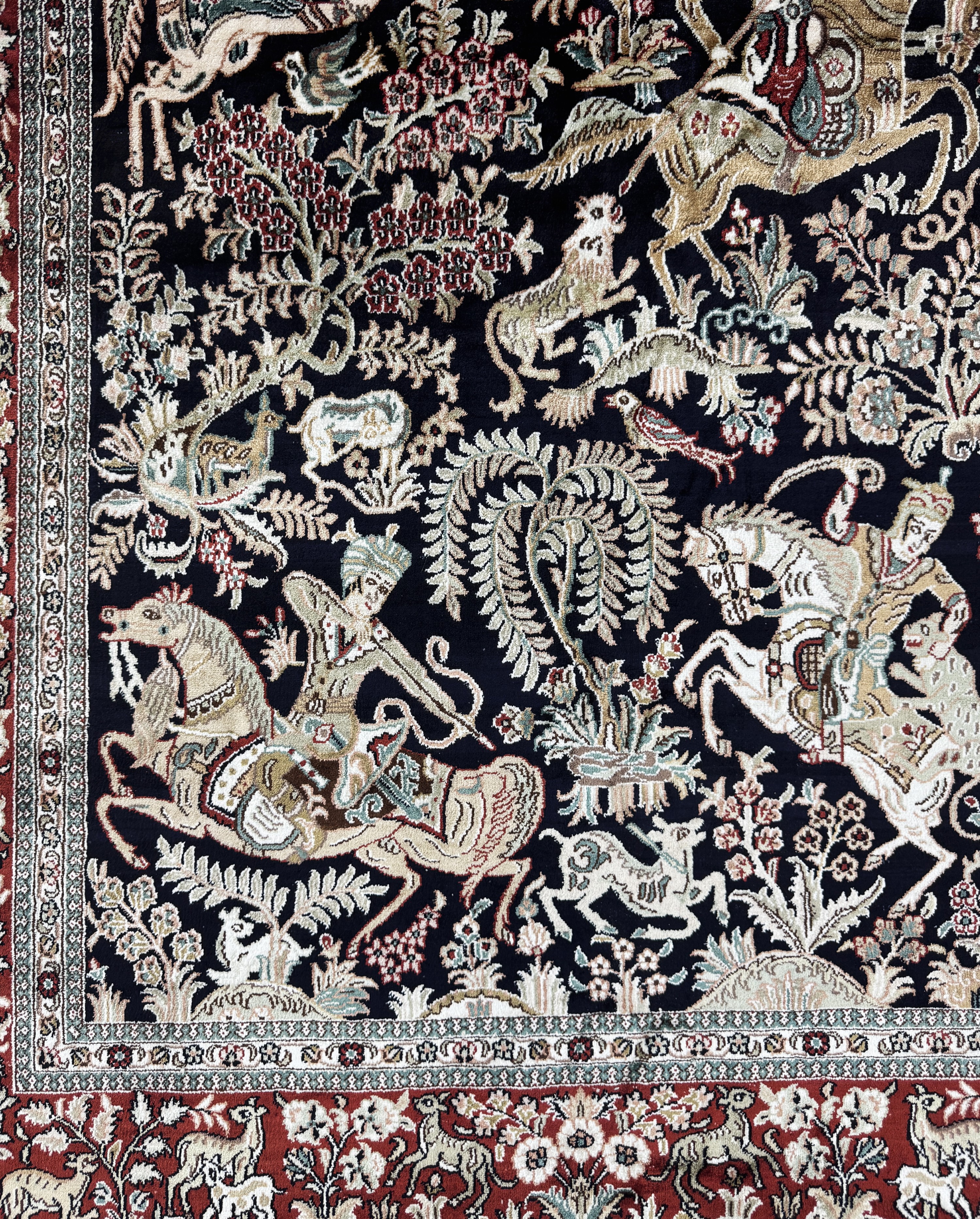 Detail d: Ghom Seide fein, China, Ende 20.Jhd, reine Naturseide, ca. 157 x 93 cm, ca. 1,0 Mio. Kn/qm, EHZ: 1-2