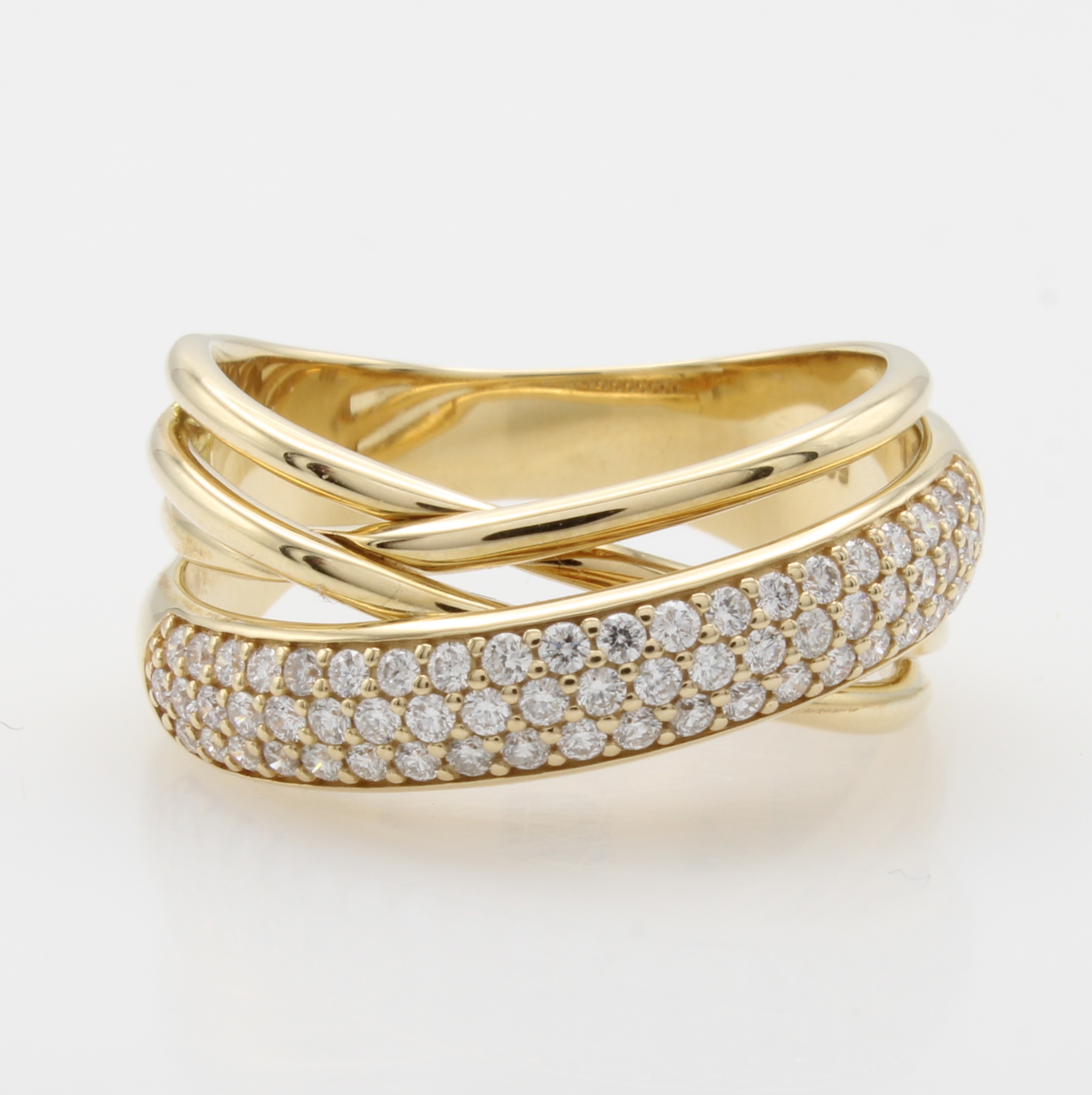 Image 27049387 - Ring mit Brillanten, GG 585/000, Brill. in Pavéefassungen zus. ca. 0.55 ct Weiß/p, ...