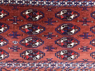 27049312c - Tekke Tschowal, Turkmenistan, Anfang 20.Jhd, Wolle auf Wolle, ca. 125 x 70 cm, EHZ:2 ...