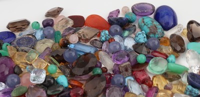 27049327b - Fundgrube lose Farbsteine, ca. 2016.6 ct, versch. Farbsteine, u.a. Rauchquarze, ...