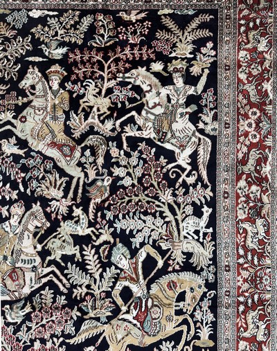 27049379b - Ghom Seide fein, China, Ende 20.Jhd, reine Naturseide, ca. 157 x 93 cm, ca. 1,0 Mio. ...