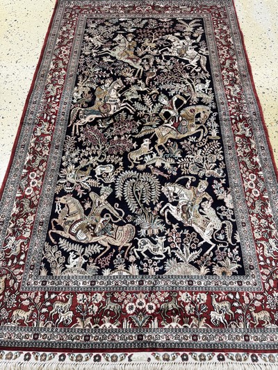 27049379e - Ghom Seide fein, China, Ende 20.Jhd, reine Naturseide, ca. 157 x 93 cm, ca. 1,0 Mio. ...