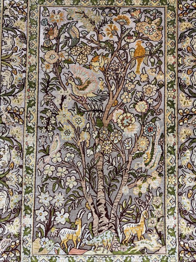 27049381c - Hereke Seide fein, sign., Türkei, Ende 20.Jhd., reine Naturseide, ca. 110 x 75 cm, ...