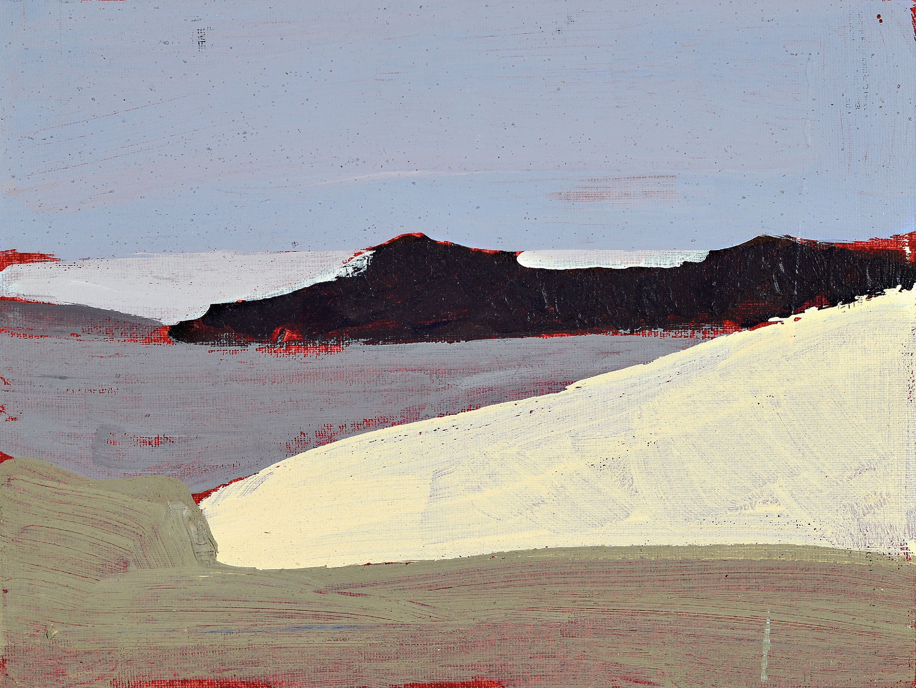 Detail a: Albert Borchardt, geb. 1961 Hitzhof/Siegkreis , 3 Ölstudien auf Malplatte, Kulturlandschaften, je verso signiert, 18x24 cm, Rahmen 23x30/28x34 cm; ...