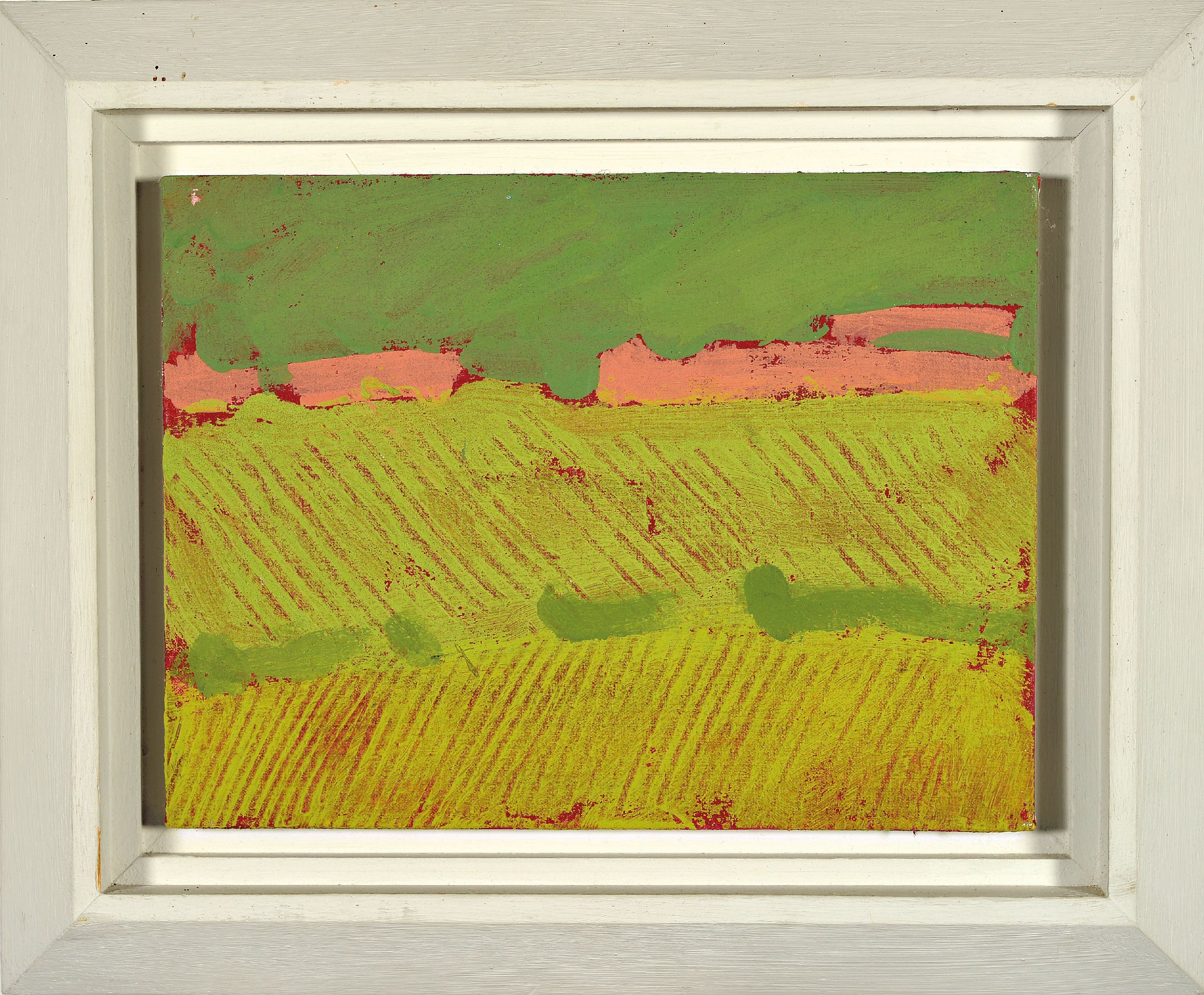 Detail k: Albert Borchardt, geb. 1961 Hitzhof/Siegkreis , 3 Ölstudien auf Malplatte, Kulturlandschaften, je verso signiert, 18x24 cm, Rahmen 23x30/28x34 cm; ...