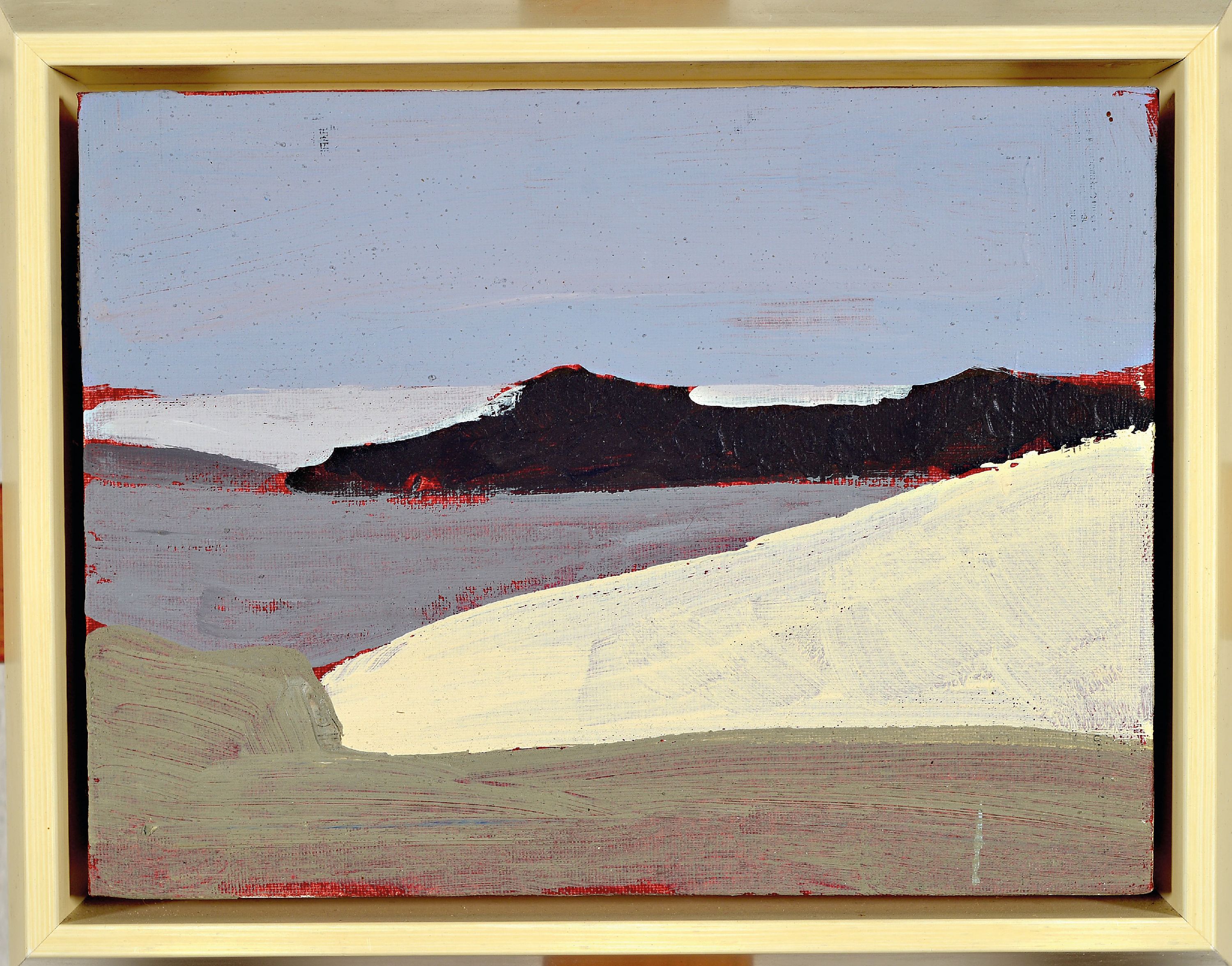 Detail l: Albert Borchardt, geb. 1961 Hitzhof/Siegkreis , 3 Ölstudien auf Malplatte, Kulturlandschaften, je verso signiert, 18x24 cm, Rahmen 23x30/28x34 cm; ...