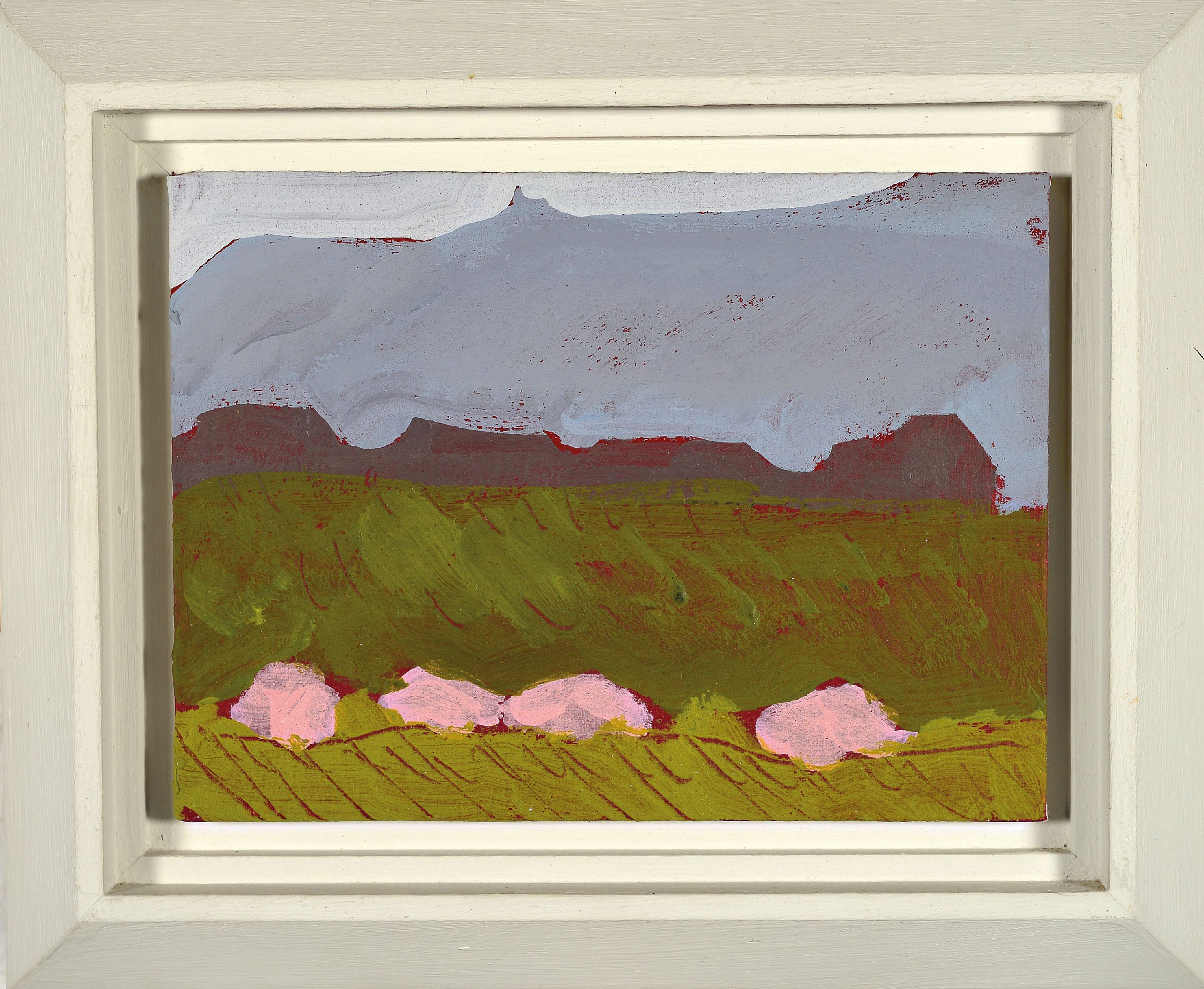 Detail m: Albert Borchardt, geb. 1961 Hitzhof/Siegkreis , 3 Ölstudien auf Malplatte, Kulturlandschaften, je verso signiert, 18x24 cm, Rahmen 23x30/28x34 cm; ...