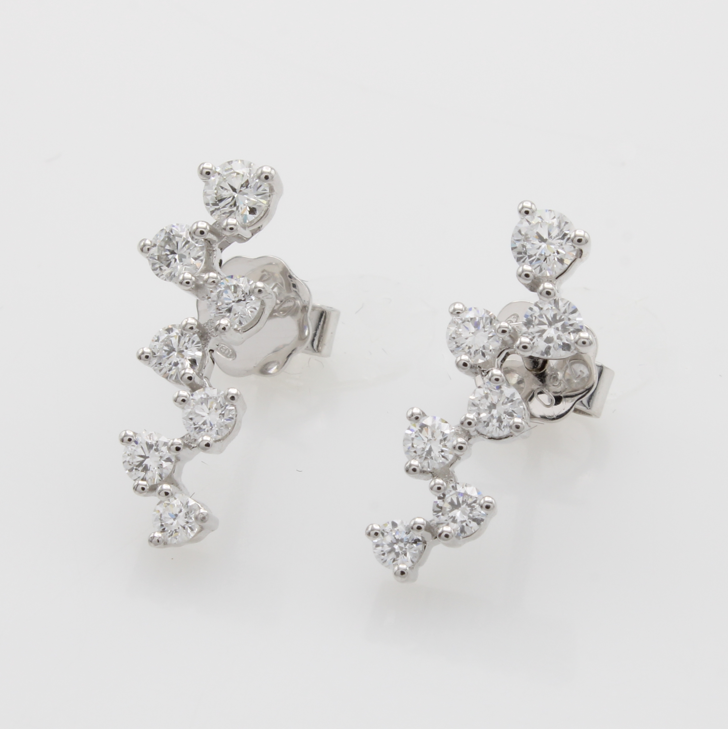 Image 27049461 - Paar Ohrstecker mit Brillanten, WG 750/000, Brill. versetzt gef. zus. ca. 0.89 ct ...