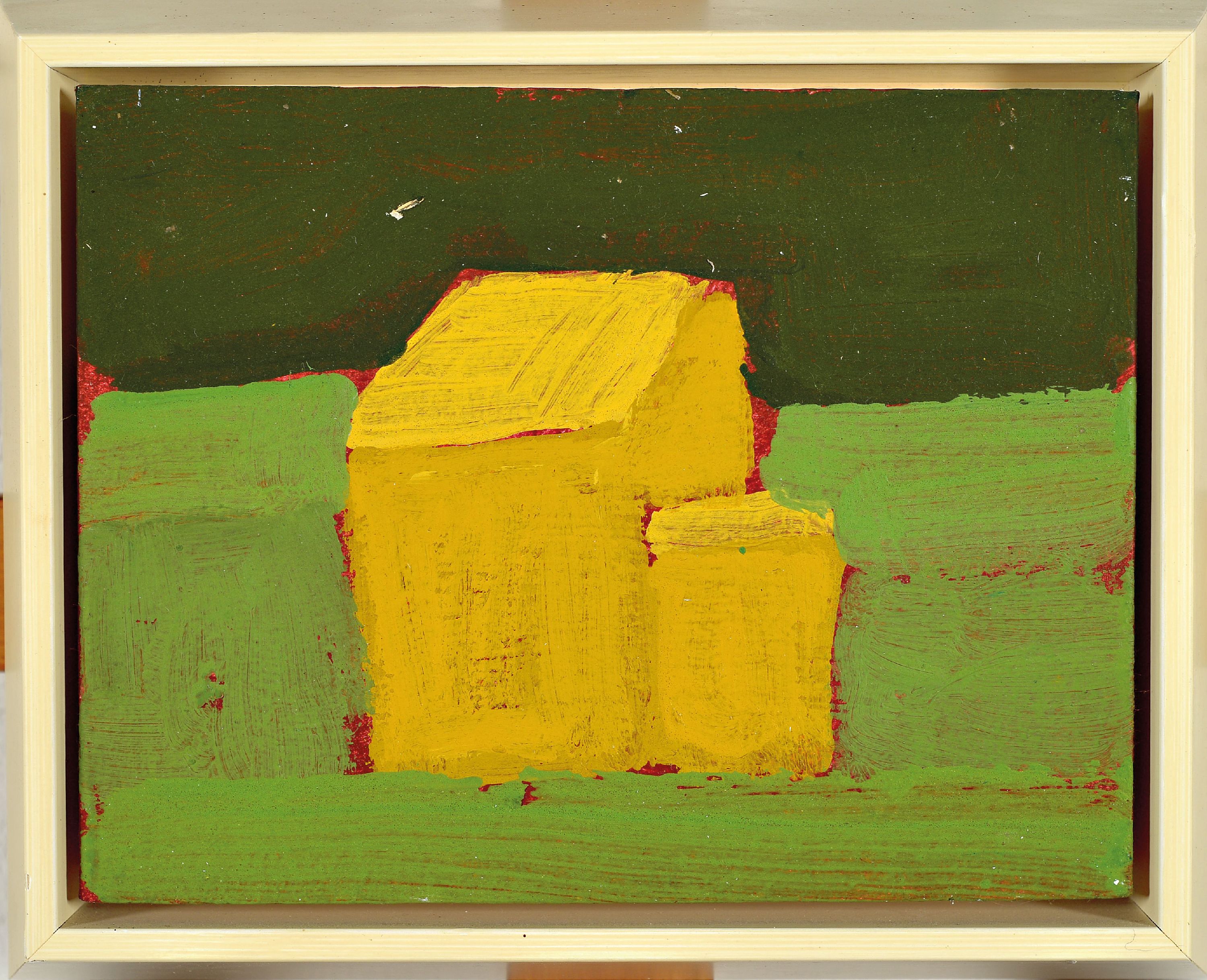 Detail k: Albert Borchardt, geb. 1961 Hitzhof/Siegkreis , 3 Ölstudien auf Malplatte, Kulturlandschaften, je verso signiert, 18x24 cm, Rahmen 23x30/28x34 cm; ...