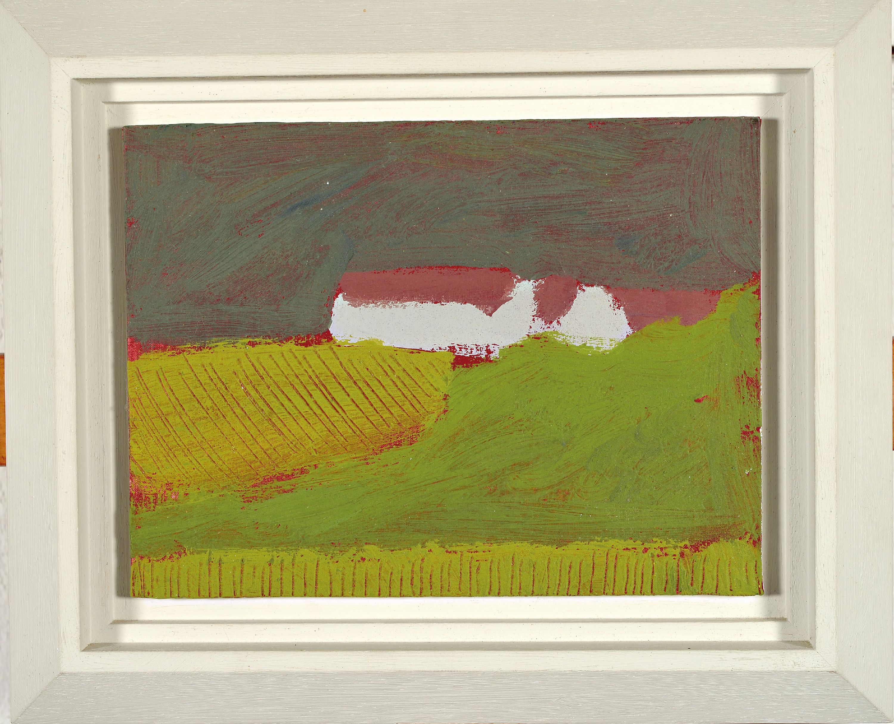 Detail m: Albert Borchardt, geb. 1961 Hitzhof/Siegkreis , 3 Ölstudien auf Malplatte, Kulturlandschaften, je verso signiert, 18x24 cm, Rahmen 23x30/28x34 cm; ...