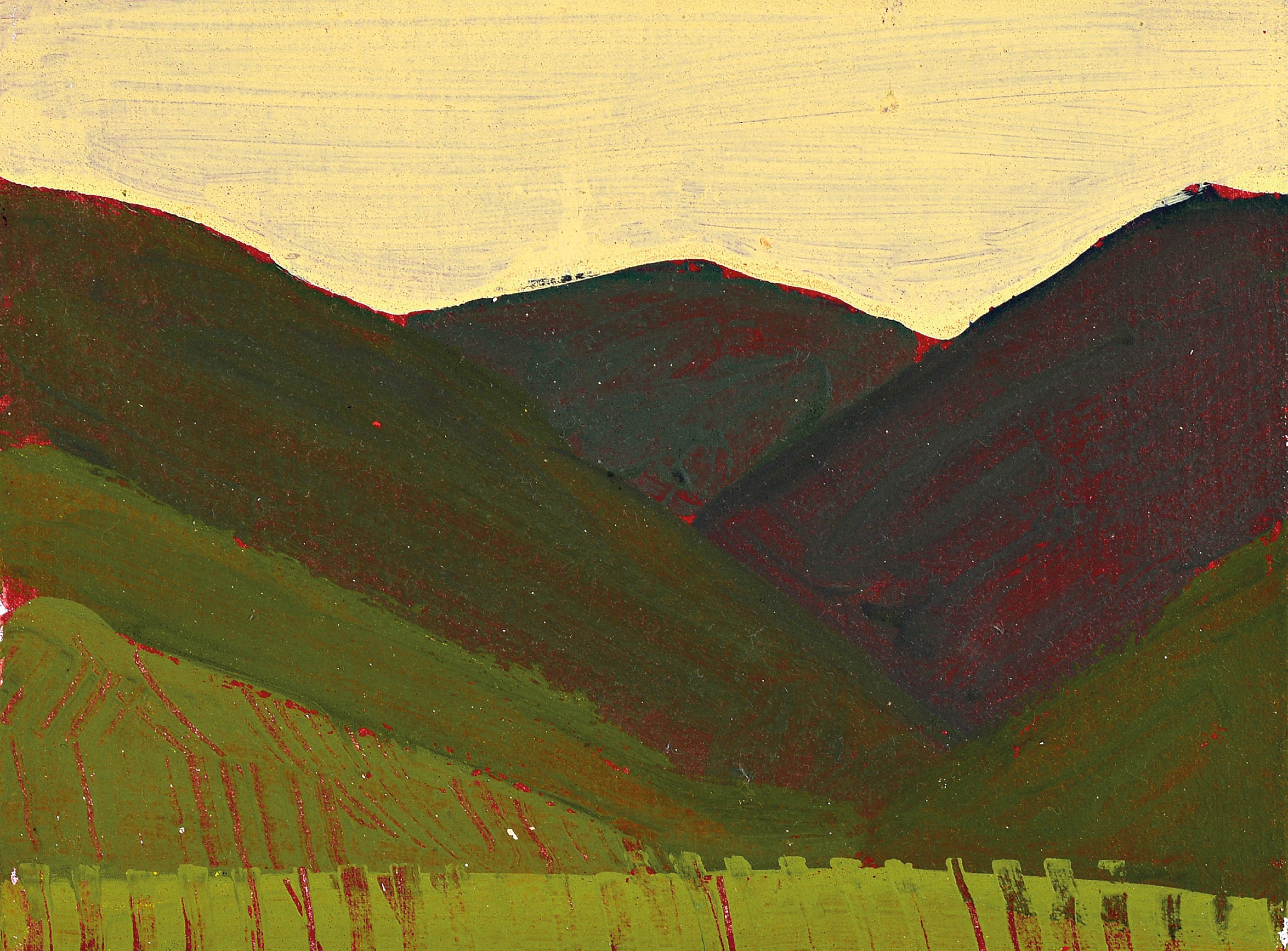 Detail b: Albert Borchardt, geb. 1961 Hitzhof/Siegkreis , 3 Ölstudien auf Malplatte, Kulturlandschaften, je verso signiert, 18x24 cm, Rahmen 23x30/28x34 cm; ...