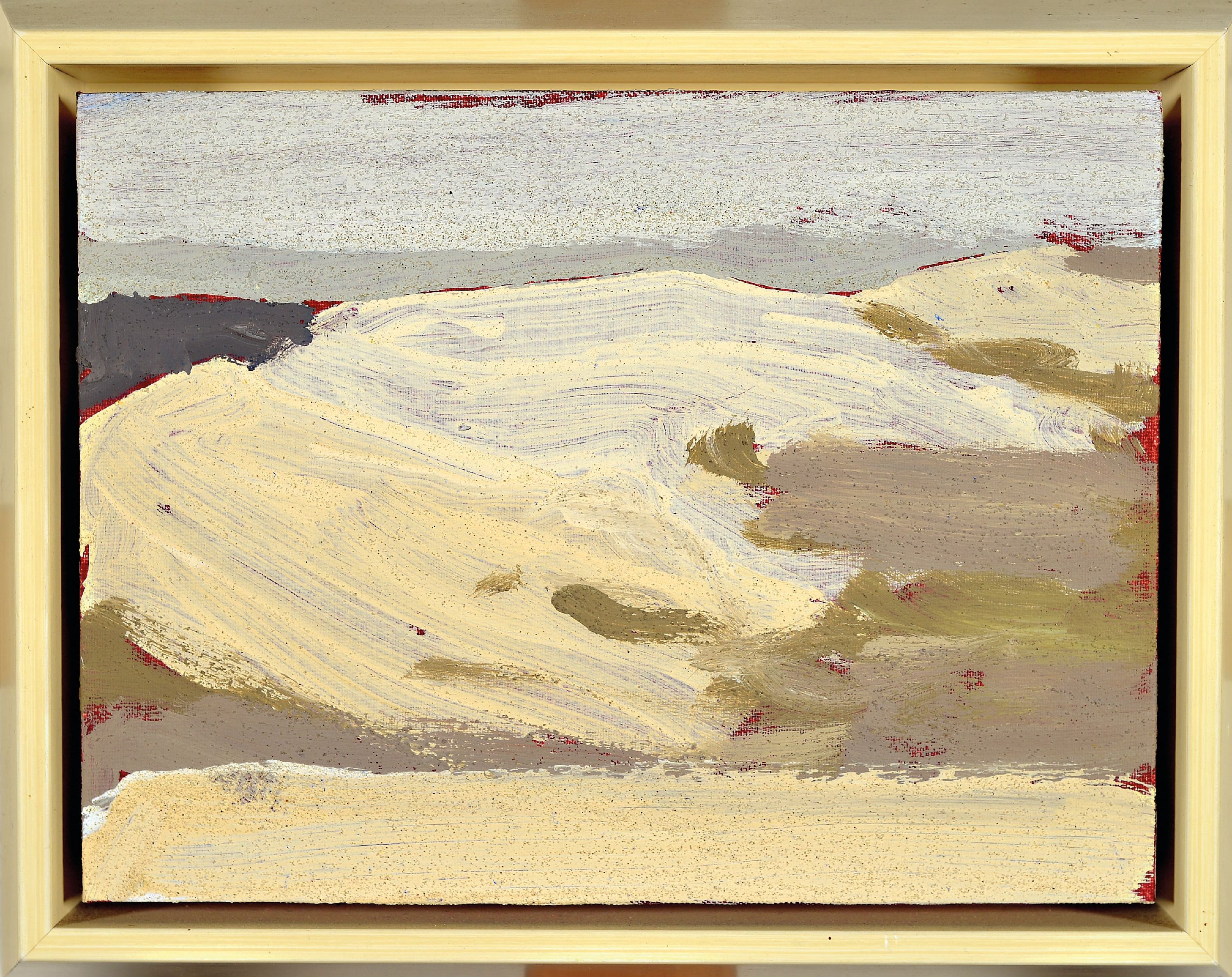 Detail l: Albert Borchardt, geb. 1961 Hitzhof/Siegkreis , 3 Ölstudien auf Malplatte, Kulturlandschaften, je verso signiert, 18x24 cm, Rahmen 23x30/28x34 cm; ...