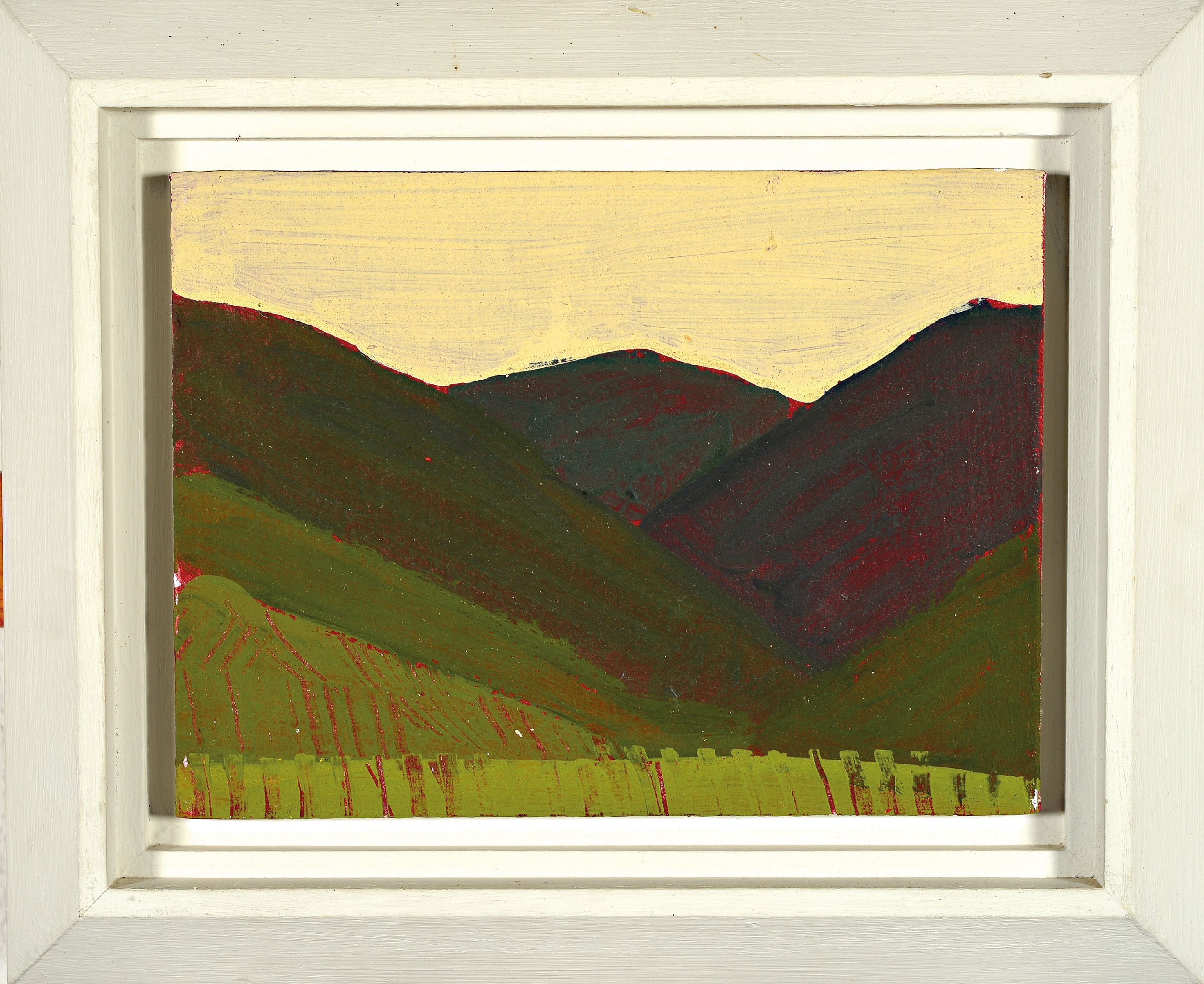 Detail m: Albert Borchardt, geb. 1961 Hitzhof/Siegkreis , 3 Ölstudien auf Malplatte, Kulturlandschaften, je verso signiert, 18x24 cm, Rahmen 23x30/28x34 cm; ...