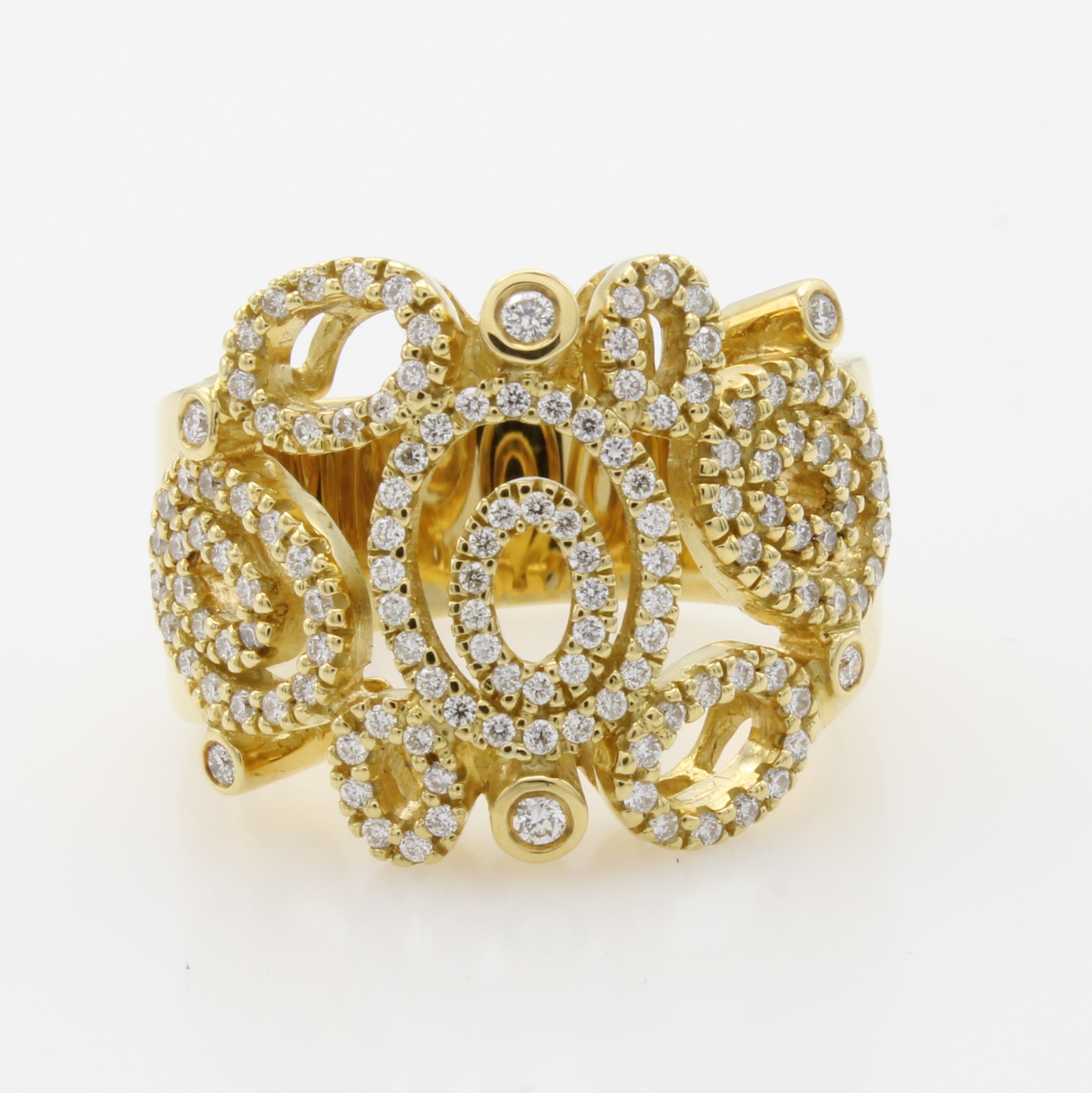 Image 27049475 - Ring mit Brillanten, GG 750/000, ovale Ornamente bes. m. Brill. zus. ca. 0.70 ct ...