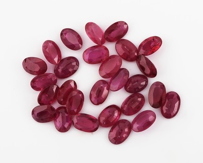 Image Lot lose Rubine, zus. ca. 12.91 ct, ovalfacett. in versch. Größen und ...