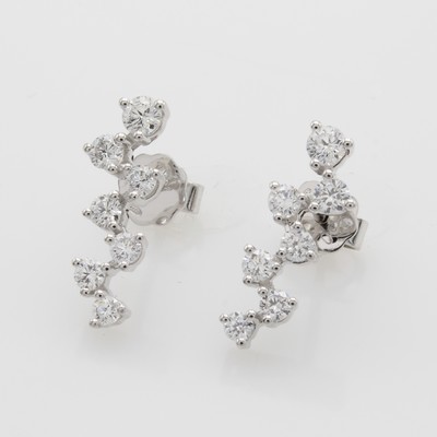 Image Paar Ohrstecker mit Brillanten, WG 750/000, Brill. versetzt gef. zus. ca. 0.89 ct ...