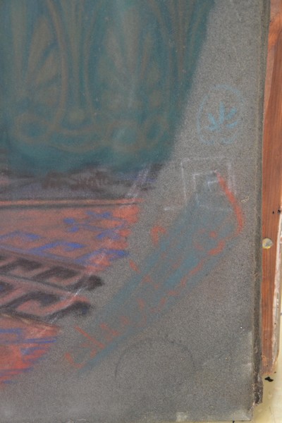 27049485f - Vit Skala, 1883-1967 Prag, Pastell auf Leinwand, stehender weiblicher Akt im Boudoir, ...