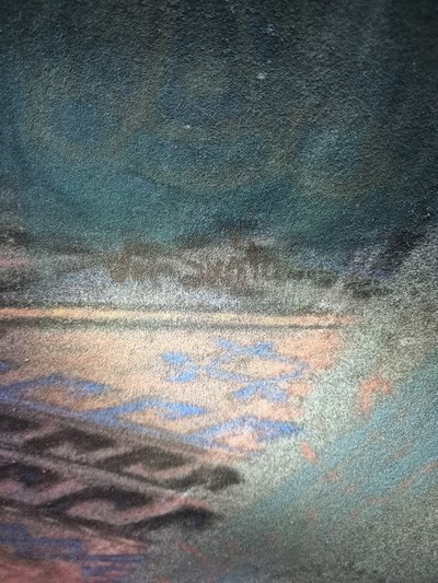 27049485j - Vit Skala, 1883-1967 Prag, Pastell auf Leinwand, stehender weiblicher Akt im Boudoir, ...