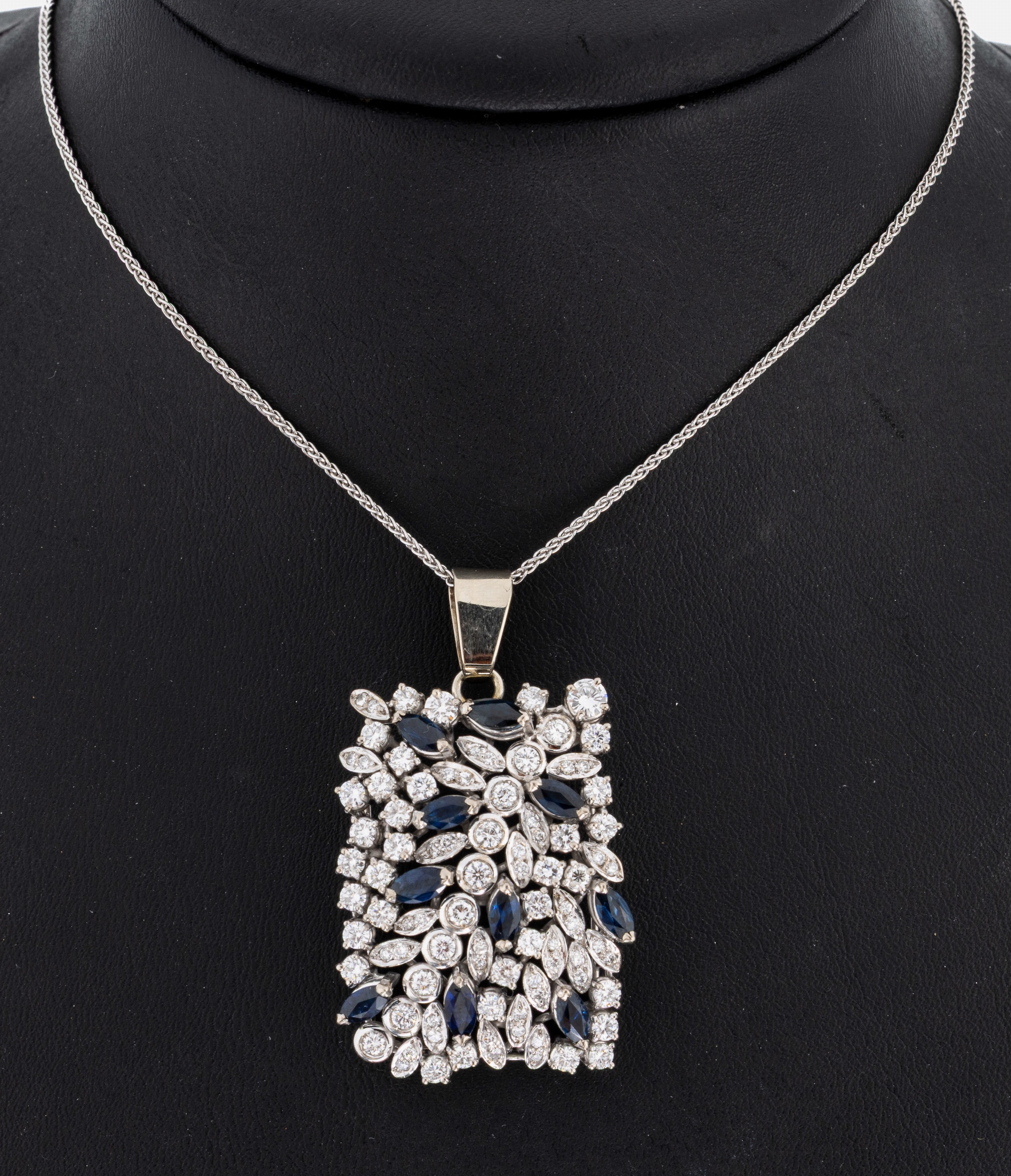 Image 27049521 - 18 kt Gold Brillant-Saphir-Anhänger, WG 750/000, qualitätvolle Verarbeitung, 85 ...