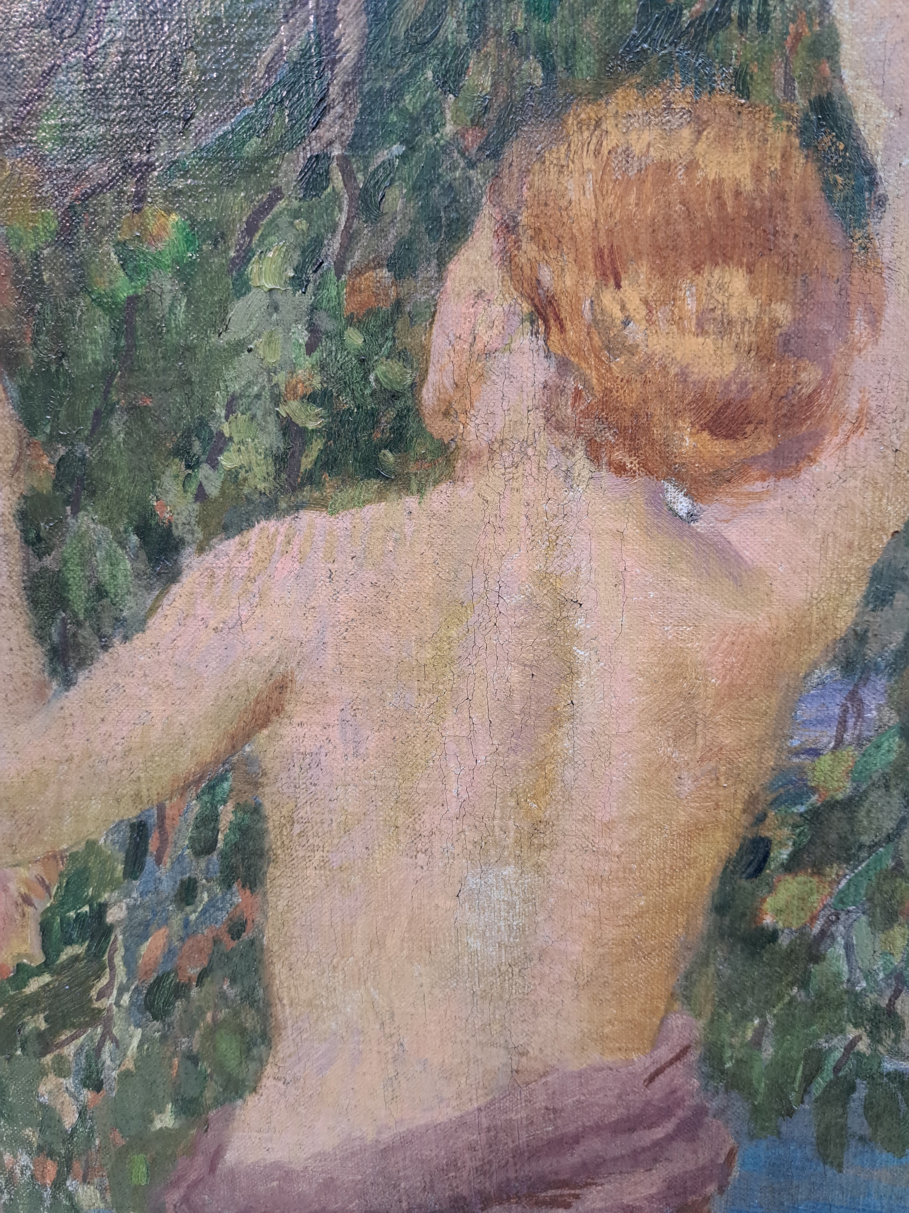 Detail e: Karel Spillar, 1871 Pilsen-1939 Prag, expressiv-realistische Figurengruppe aus 5 Akten und Halbakten in der Manier des Jugendstils, rechts oben ...