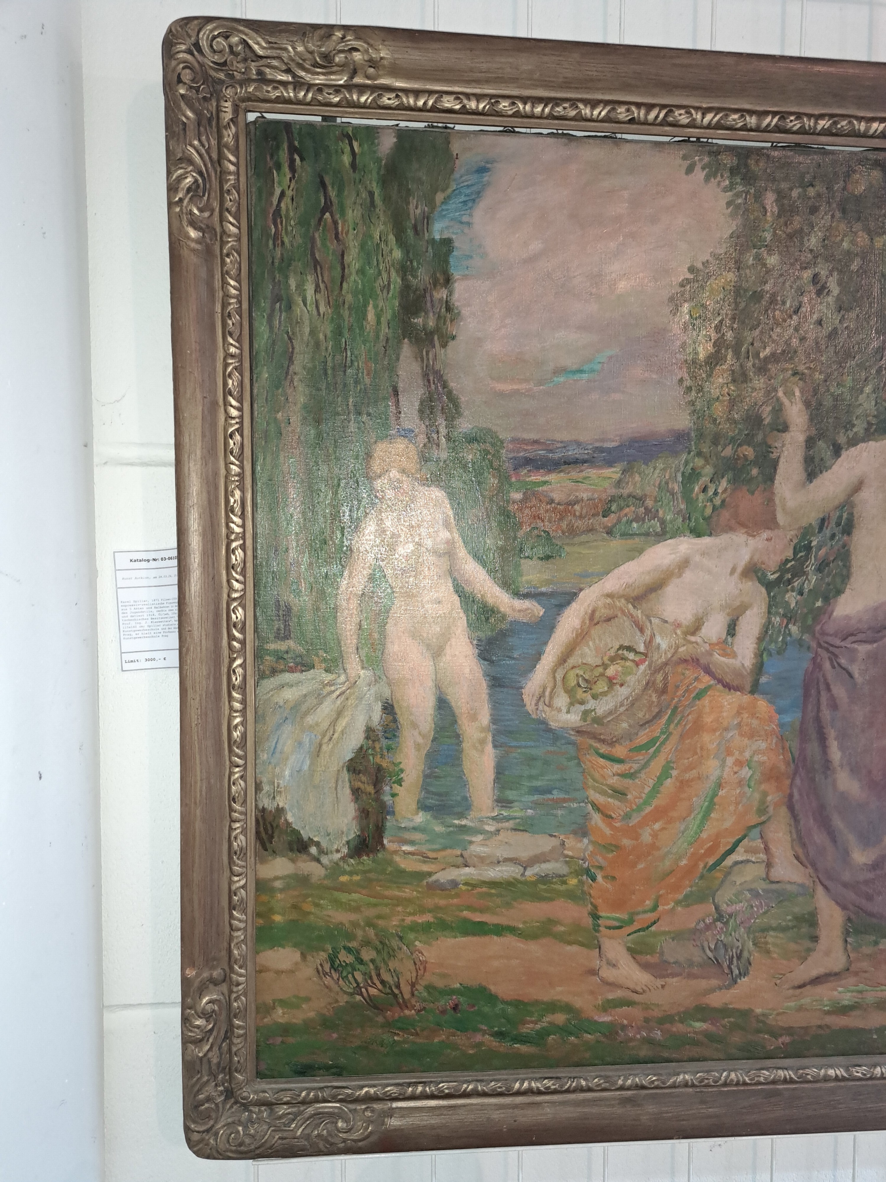 Detail j: Karel Spillar, 1871 Pilsen-1939 Prag, expressiv-realistische Figurengruppe aus 5 Akten und Halbakten in der Manier des Jugendstils, rechts oben ...