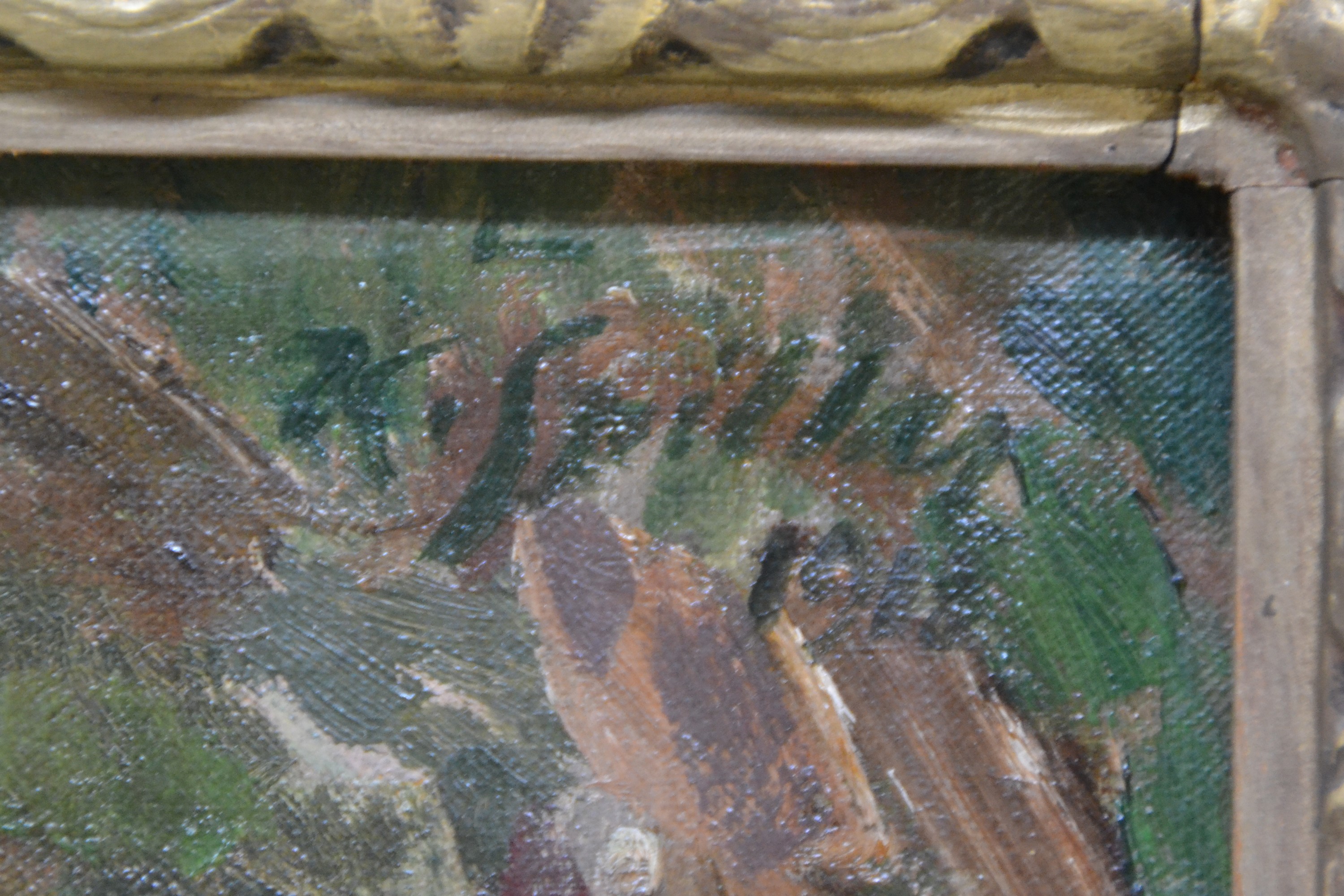 Detail l: Karel Spillar, 1871 Pilsen-1939 Prag, expressiv-realistische Figurengruppe aus 5 Akten und Halbakten in der Manier des Jugendstils, rechts oben ...