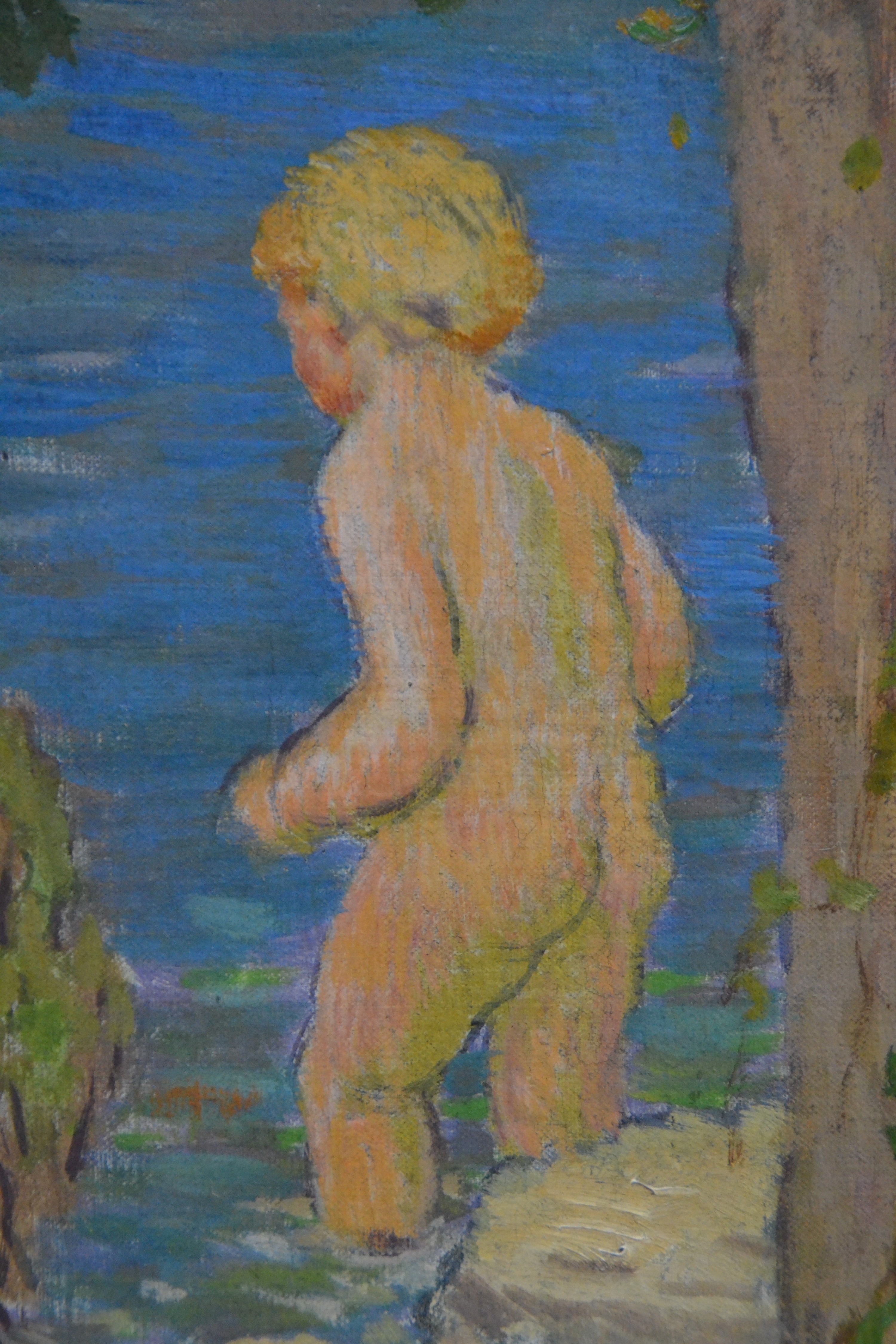 Detail o: Karel Spillar, 1871 Pilsen-1939 Prag, expressiv-realistische Figurengruppe aus 5 Akten und Halbakten in der Manier des Jugendstils, rechts oben ...
