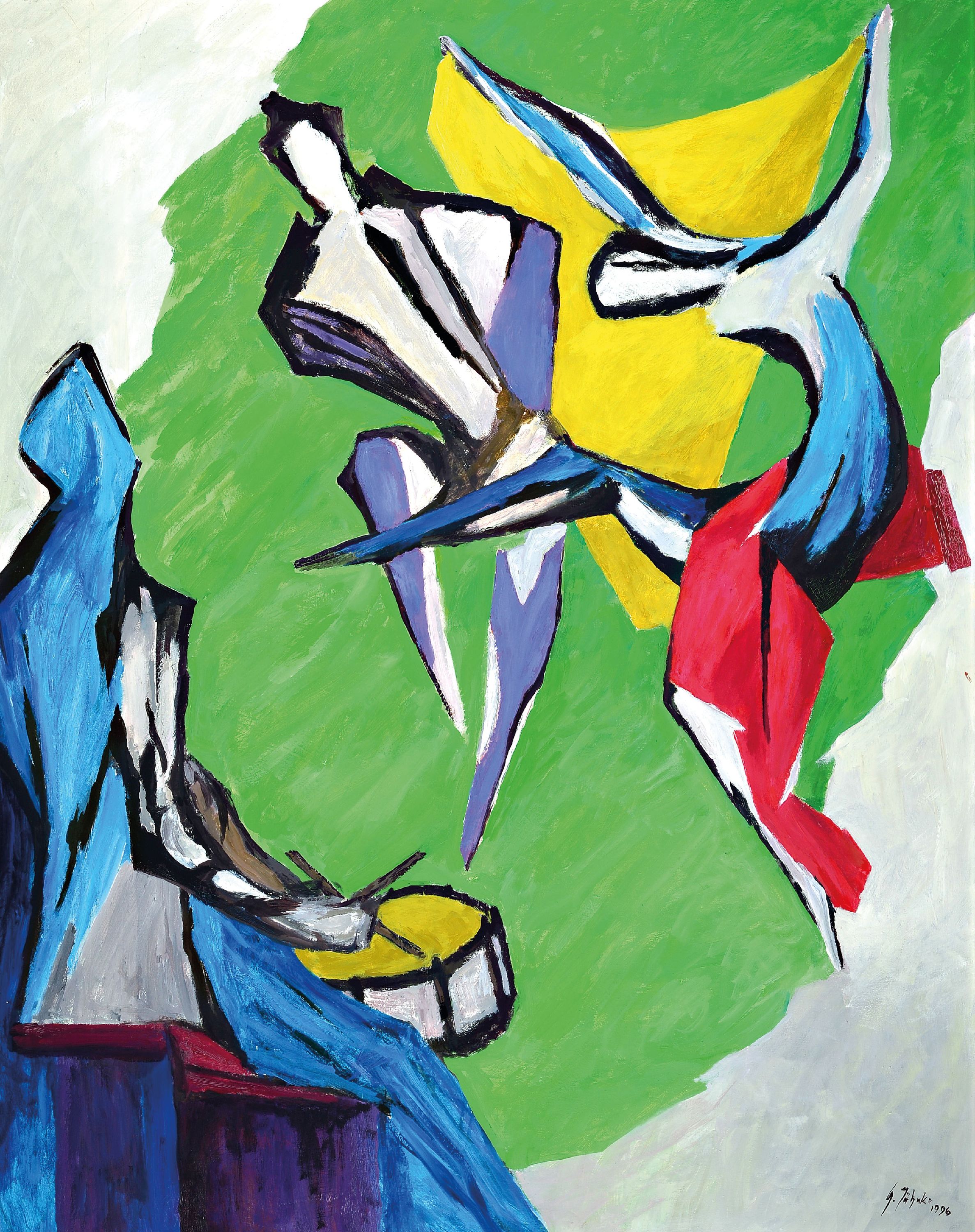 Image 27049574 - Gerd Jähnke, 1921-2005, #´Im Grünen#´ so inscribed on a fragmentary label, signed and ...