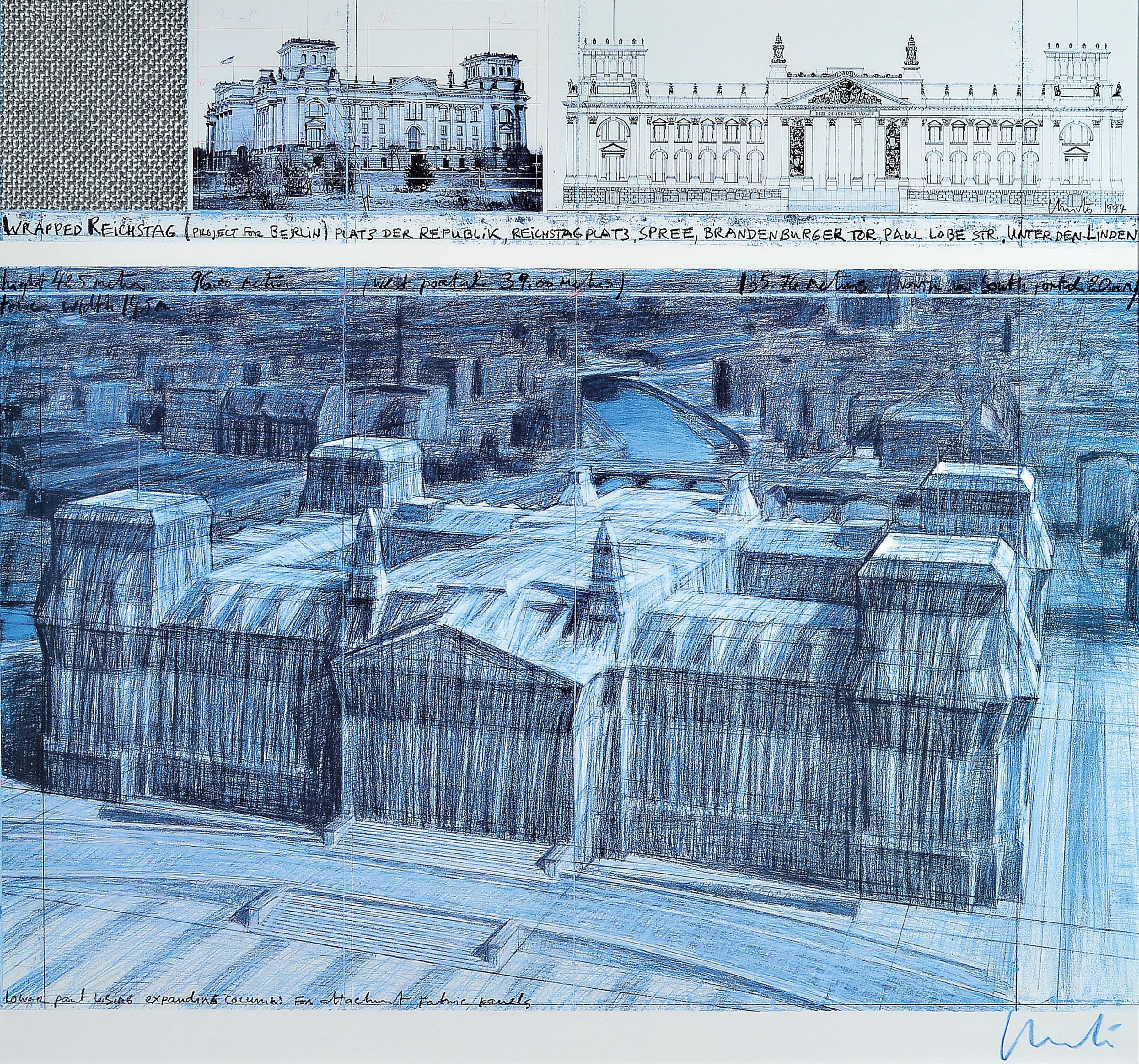 Image 27049576 - Christo, 1935-2020, Farboffset zum Projekt ´Wrapped Reichstag (Project for Berlin), ...