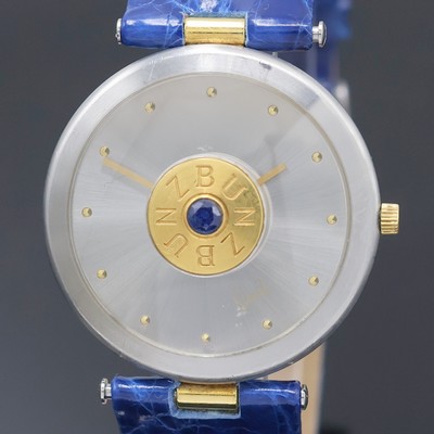 27049528a - BUNZ Design-Armbanduhr Referenz 27010322, Schweiz um 2005, quarz, Edelstahl/Gold inkl. ...