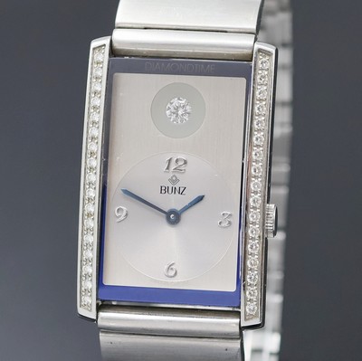 27049530a - BUNZ ausgefallene Armbanduhr Diamondtime, Schweiz um 2005, quarz, Edelstahl inkl. ...