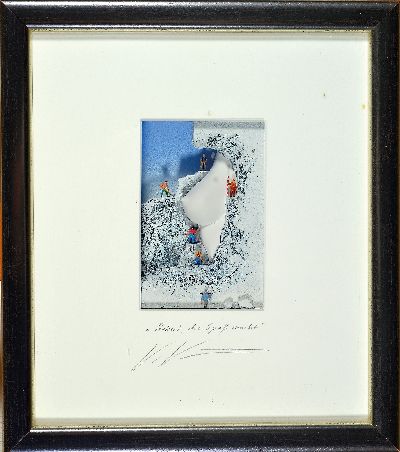 27049565k - Volker Kühn, geb. 1948, ´Arbeit, die Spaß macht´, 3D-Objekt im Objektkasten hinter ...