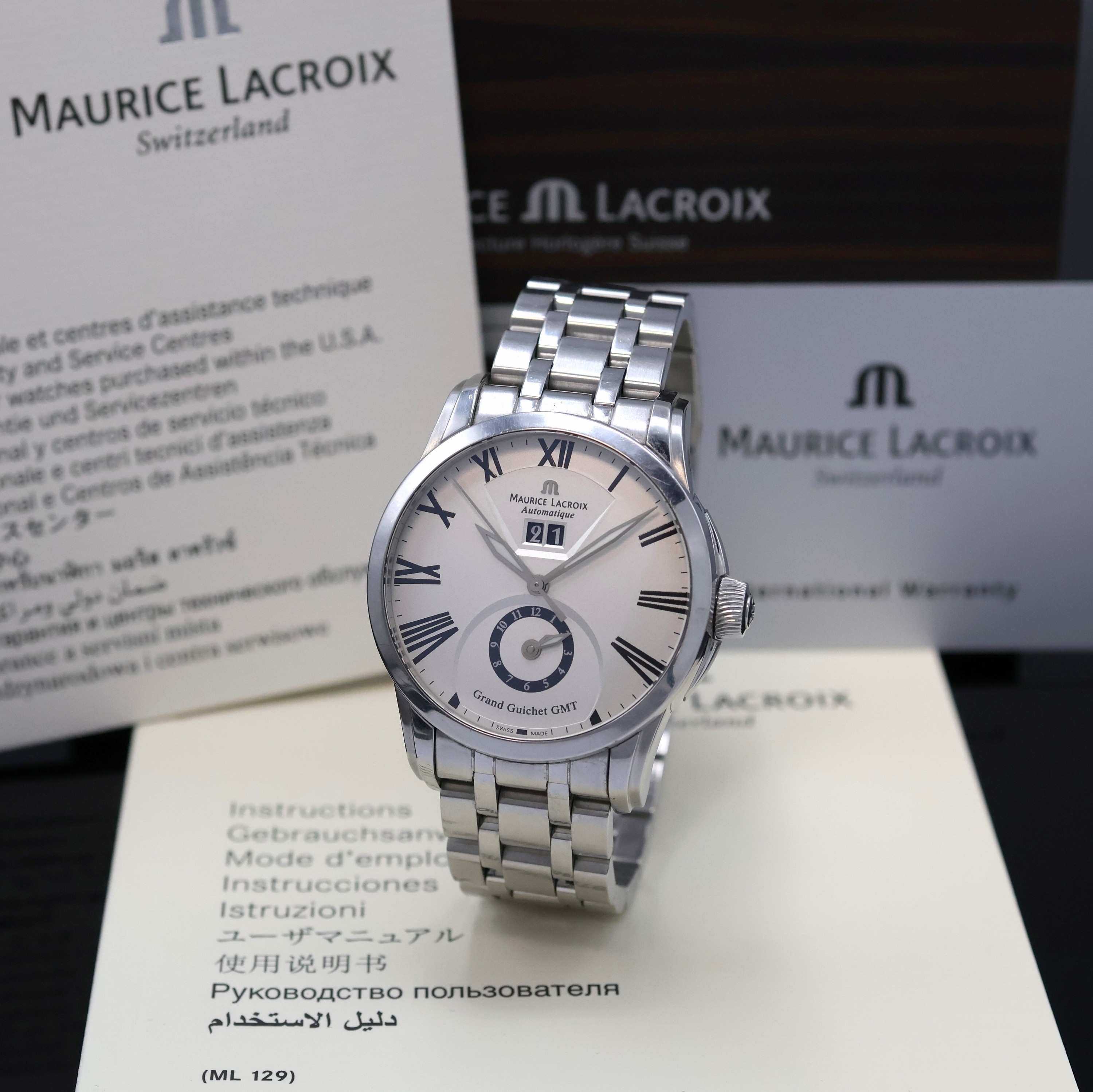 Image 27049612 - MAURICE LACROIX Herrenarmbanduhr Serie Pontos Modell Grand Guichet GMT Referenz PT6098, ...