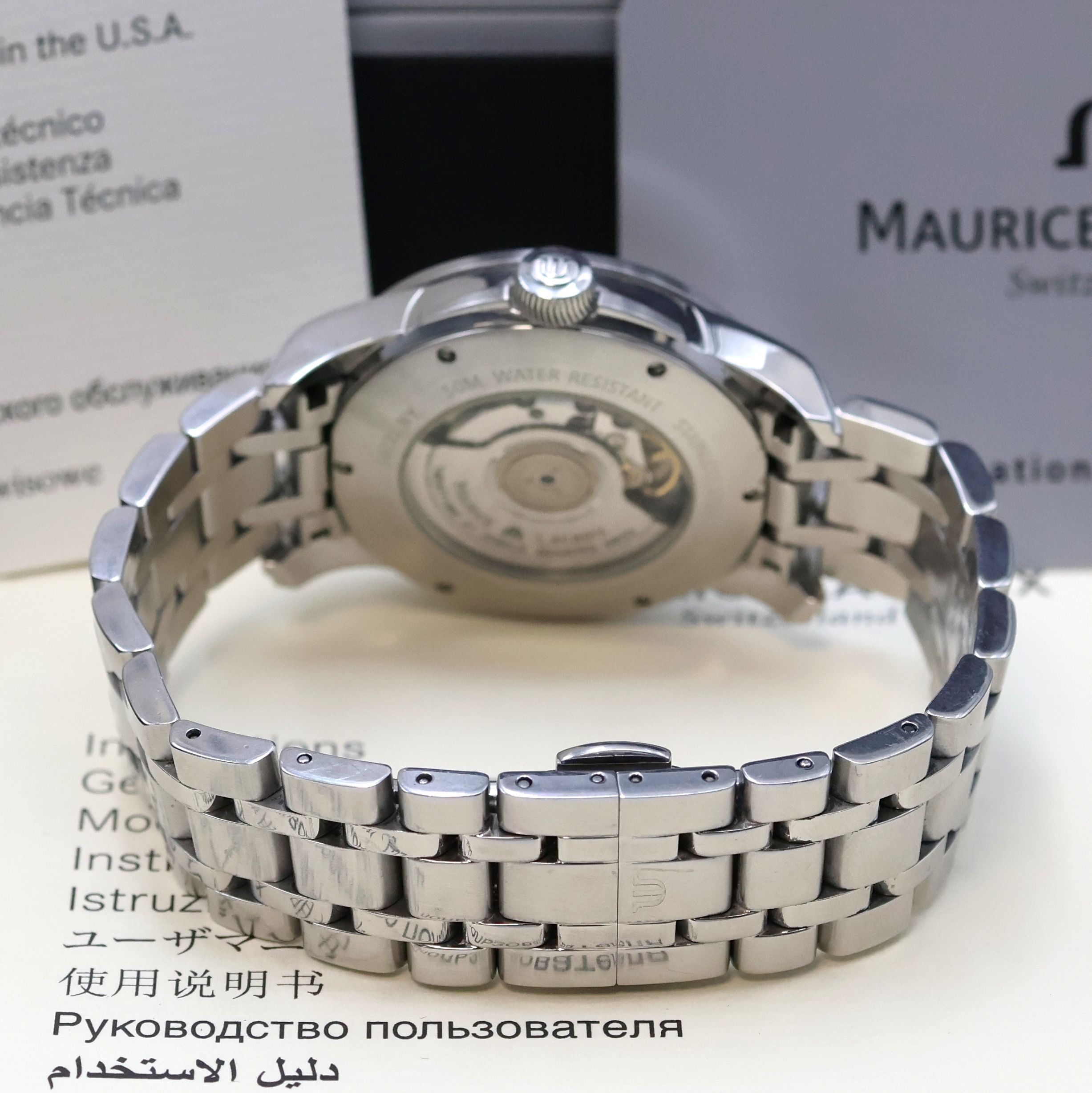 Detail b: MAURICE LACROIX Herrenarmbanduhr Serie Pontos Modell Grand Guichet GMT Referenz PT6098, Schweiz verk. lt. beil. Pap. 03/2009, Automatik, ...