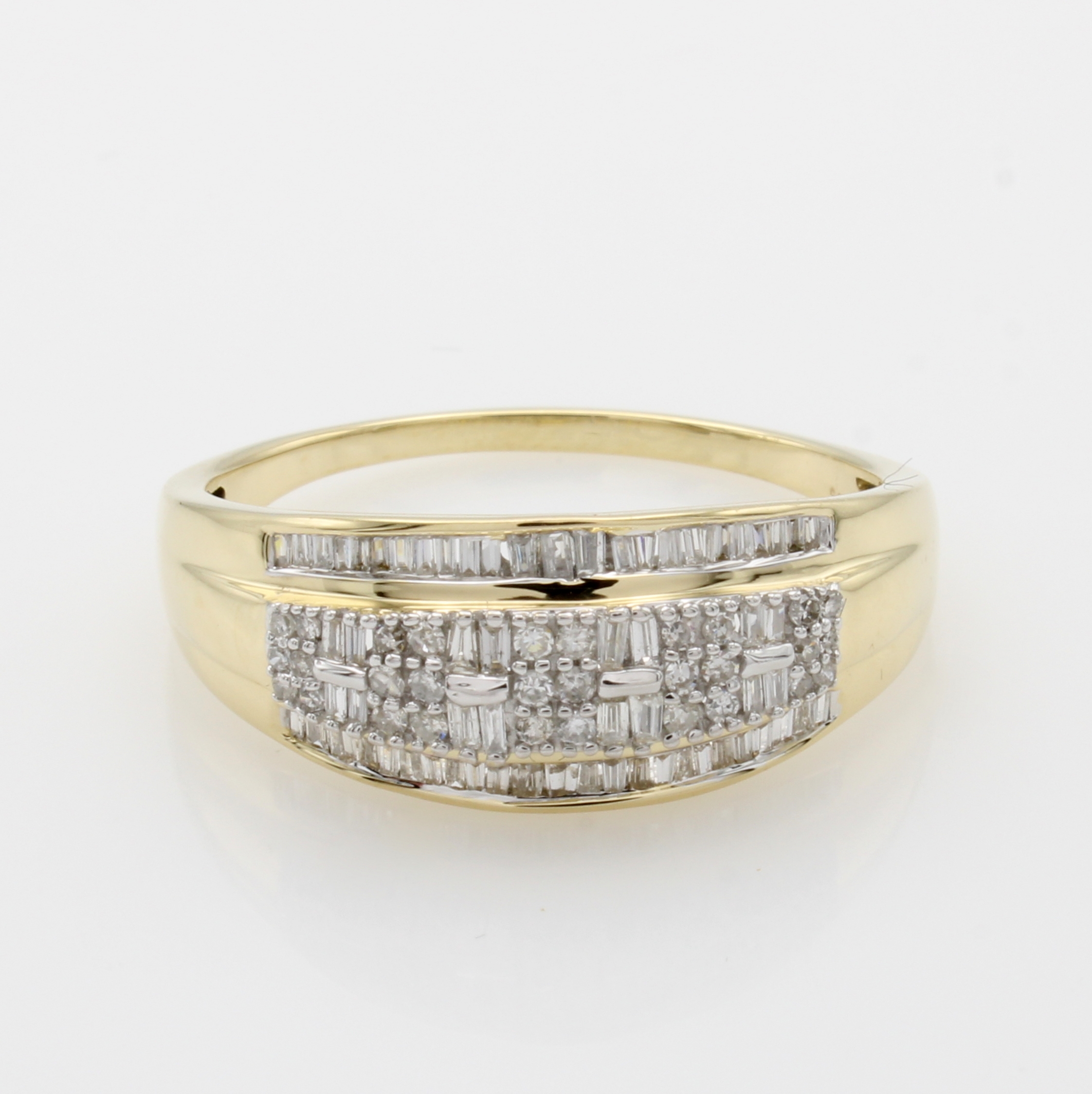 Image 27049872 - Ring mit Diamanten, GG 585/000, Diam. im 8/8- u. Trapezschliff zus. ca. 0.50 ct Weiß/p, ...