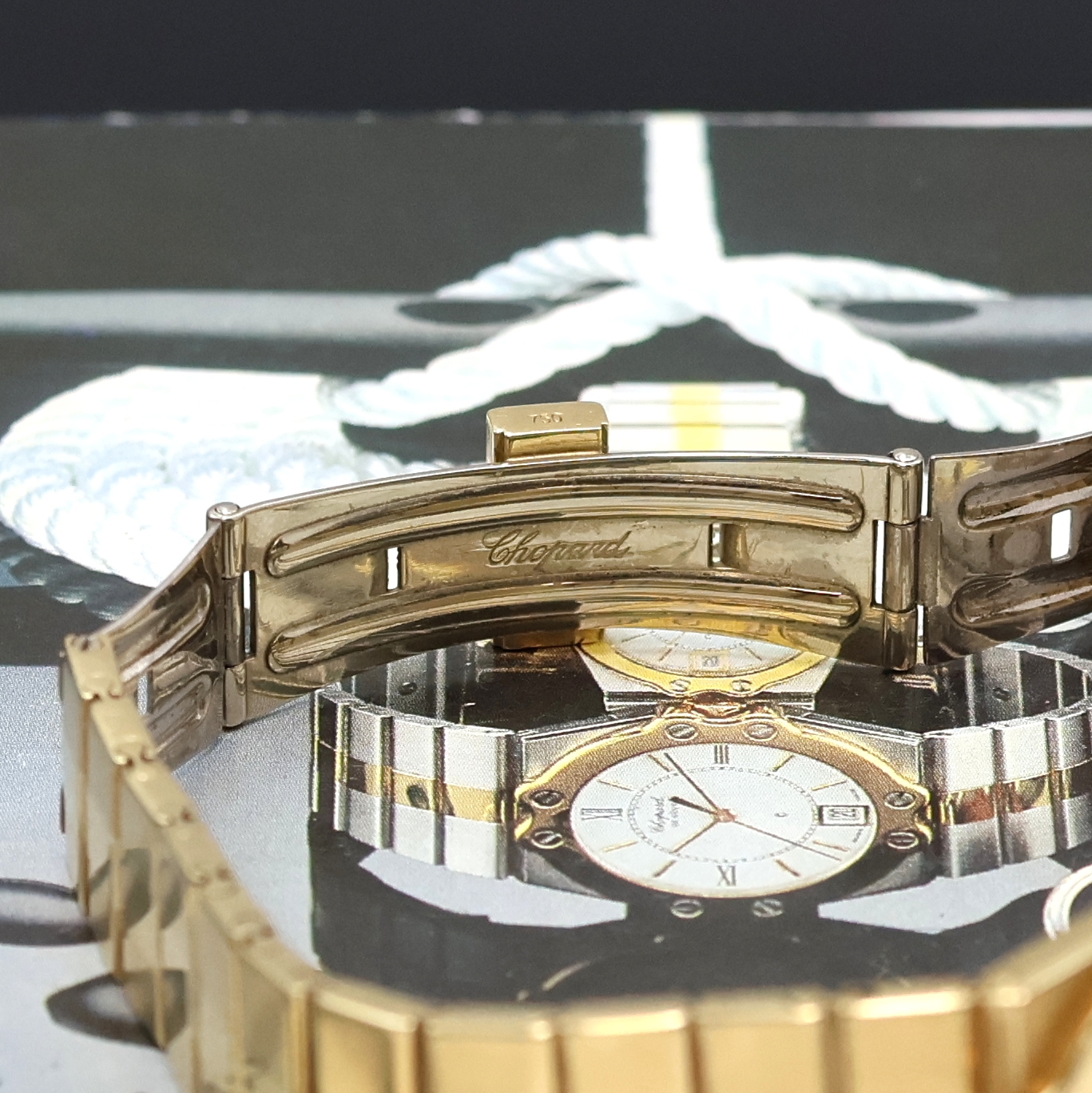 Detail c: CHOPARD St. Moritz Damenarmbanduhr in GG 750/000 Referenz 5156, Schweiz verk. lt. Pap. 12/1987, quarz, Monocoque-Geh. inkl. orig. Gliederband m. ...