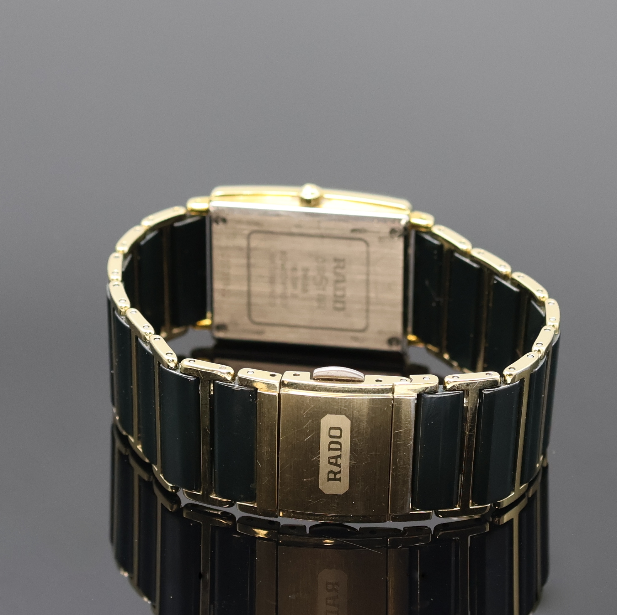 Detail b: RADO Diastar Armbanduhr Referenz 160.0381.3, Schweiz um 1995, quarz, verg. Geh., Stahlboden 4-fach verschr., orig. Keramikband m. dopp. Faltschl. in ...