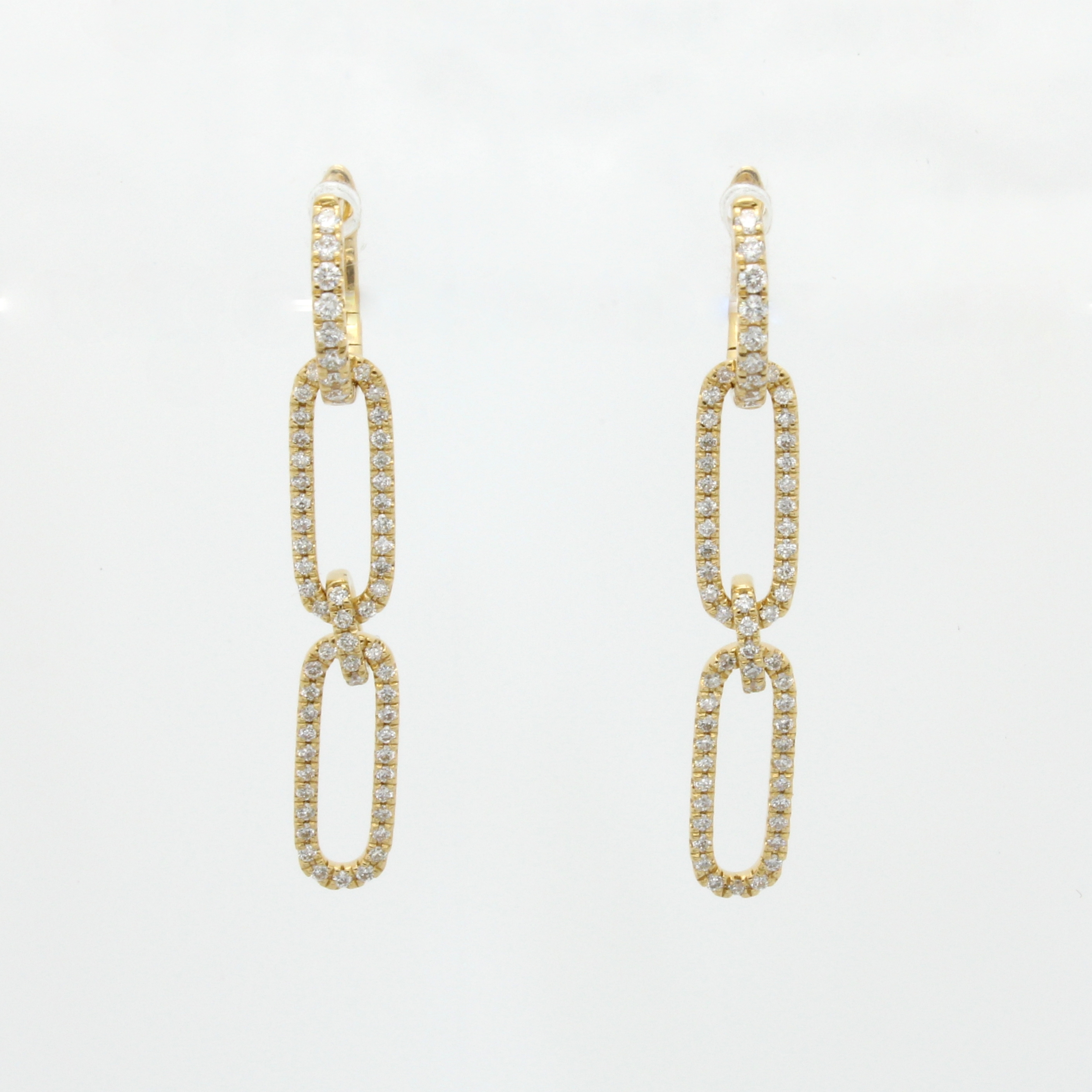 Image 27049972 - Paar Ohrgehänge mit Brillanten, GG 750 Creolen mit abnehmbaren Einhängungen im ...