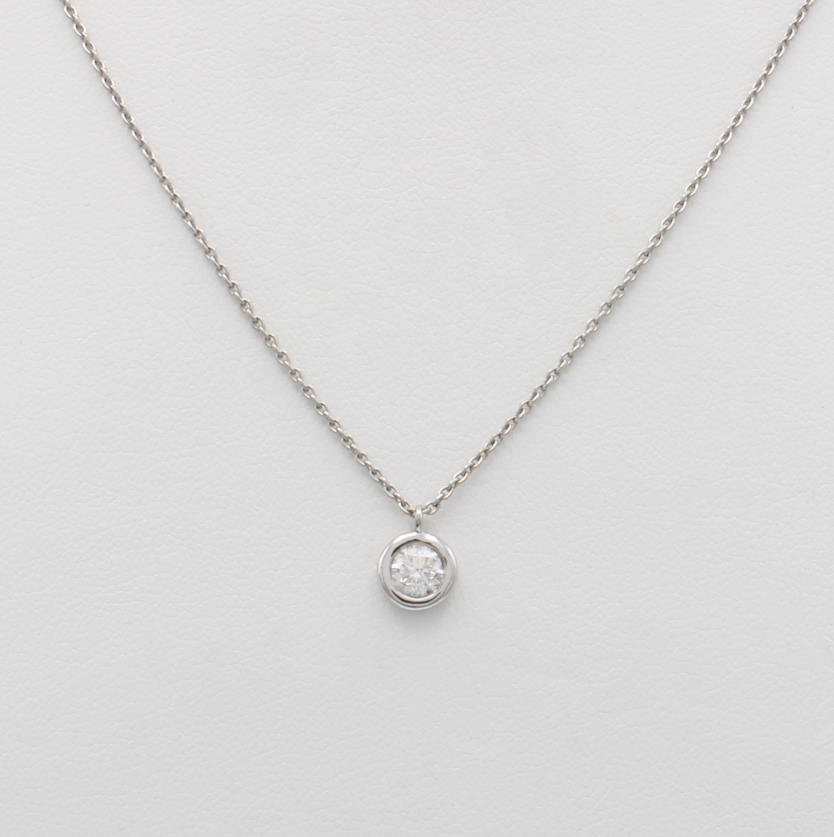 Image 27049986 - Collier mit Brillantsolitär, WG 750/000, Brill. ca. 0.30 ct Weiß/si, L. ca. 44 cm ...