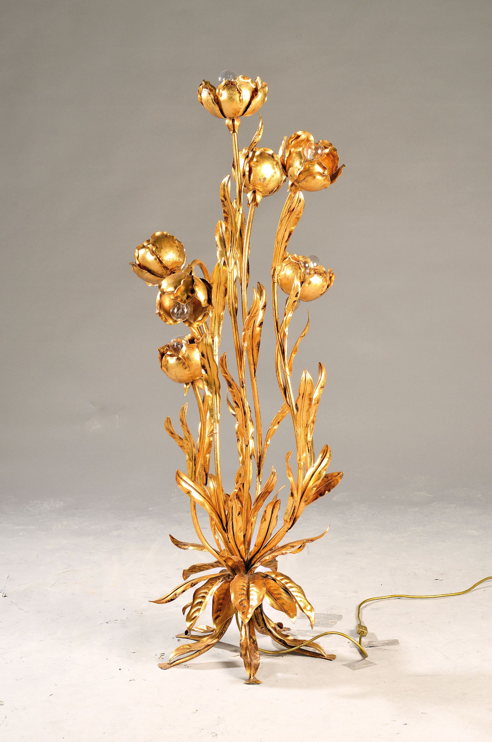 Image 27049989 - Stehleuchte, Entwurf Hans Kögl, 1980er Jahre, wohl Modell 1771 H, 7 Brennstellen in ...