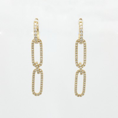 Image Paar Ohrgehänge mit Brillanten, GG 750 Creolen mit abnehmbaren Einhängungen im ...